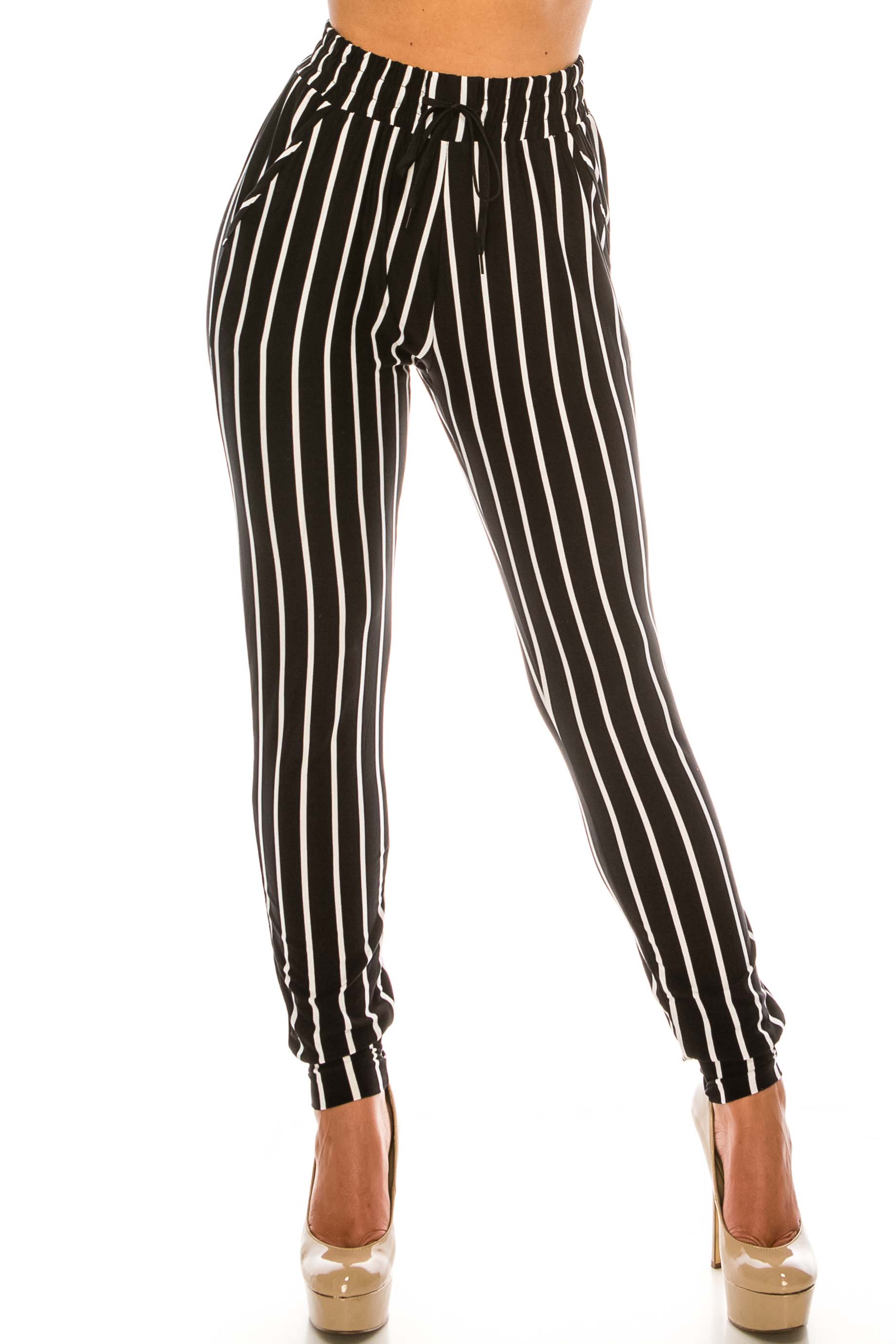 Buttery Smooth Vertical Black Pinstripe Joggers