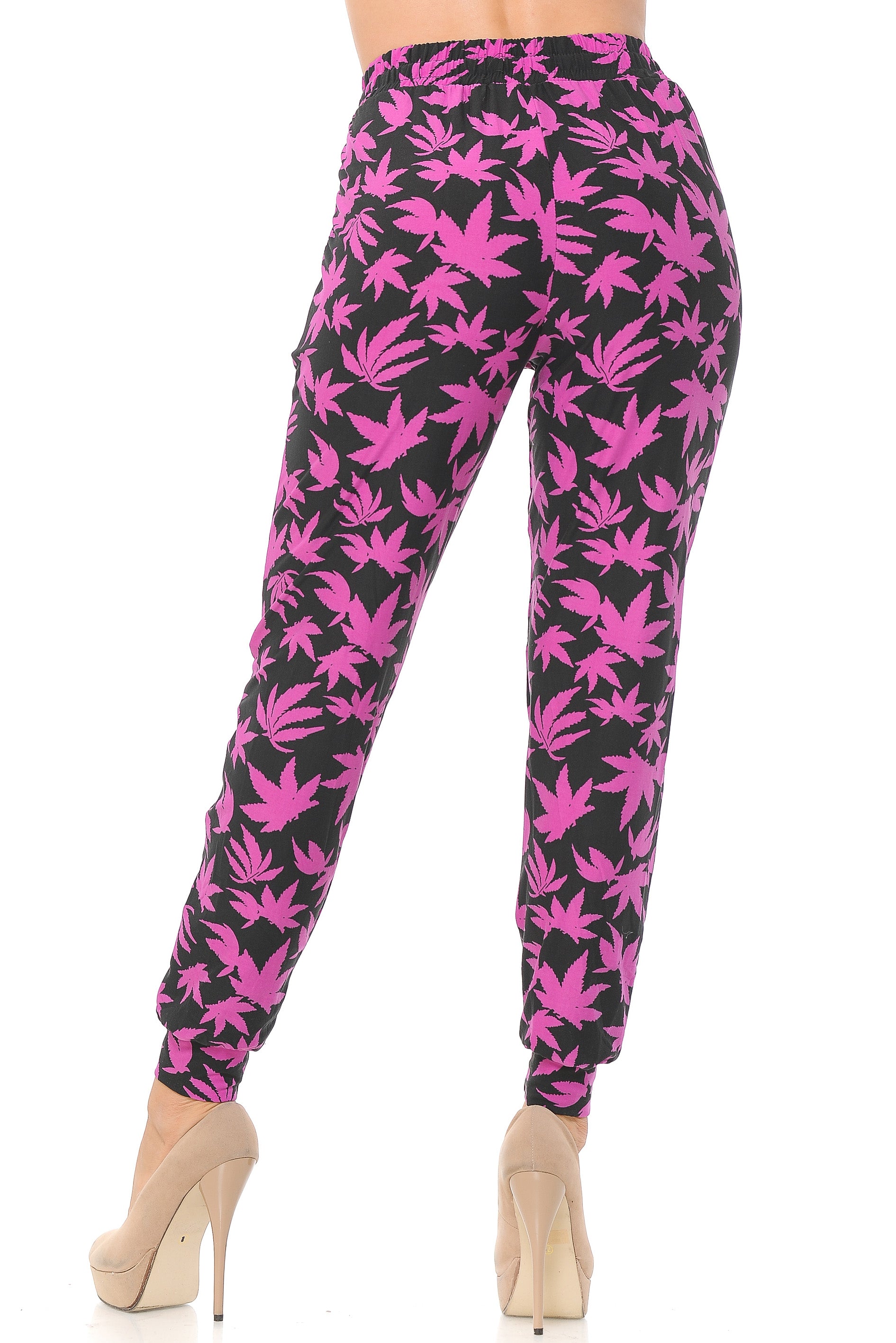 Brushed Solid Fuchsia Marijuana Joggers