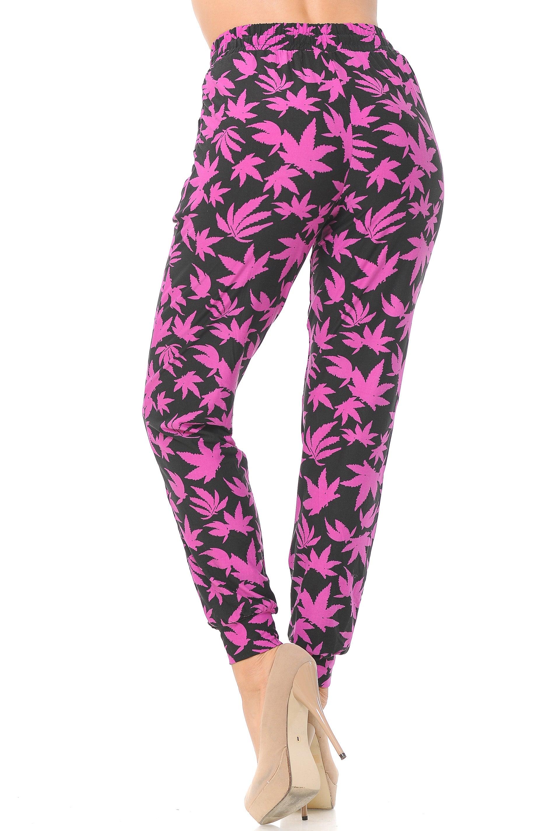 Brushed Solid Fuchsia Marijuana Joggers