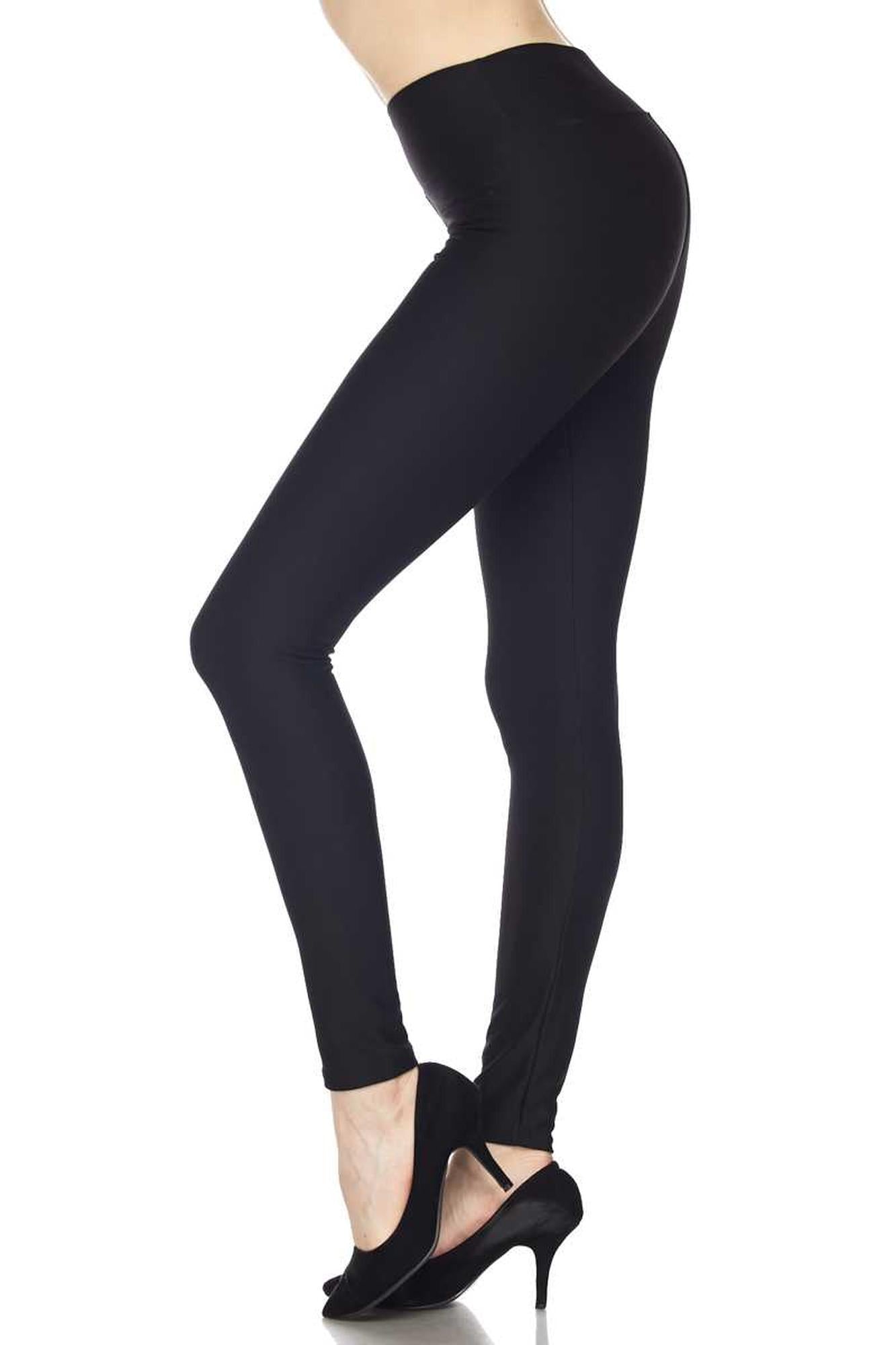 Silky Smooth Black Scuba High Waisted Plus Size Leggings - 3 Inch