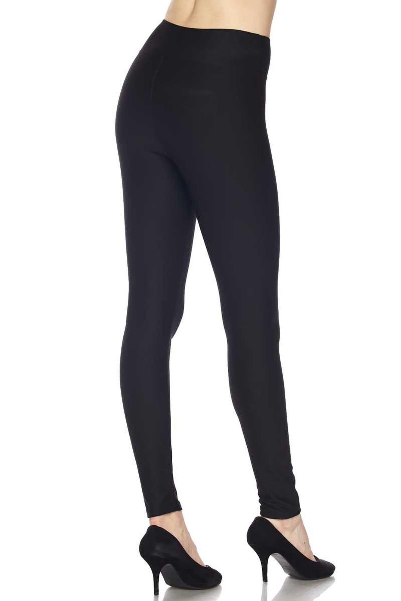 Silky Smooth Black Scuba High Waisted Plus Size Leggings - 3 Inch