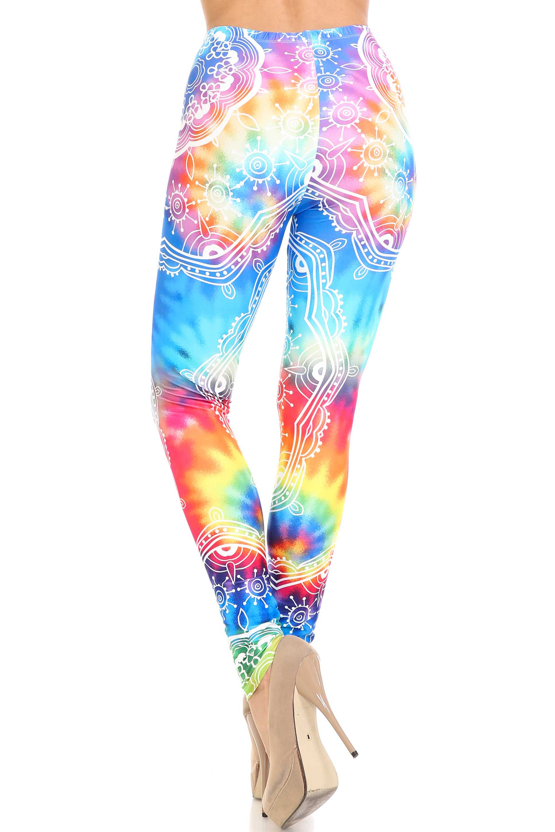 Creamy Soft California Tie Dye Leggings - By USA Fashion (One Size Regular,Multi Color Bold)