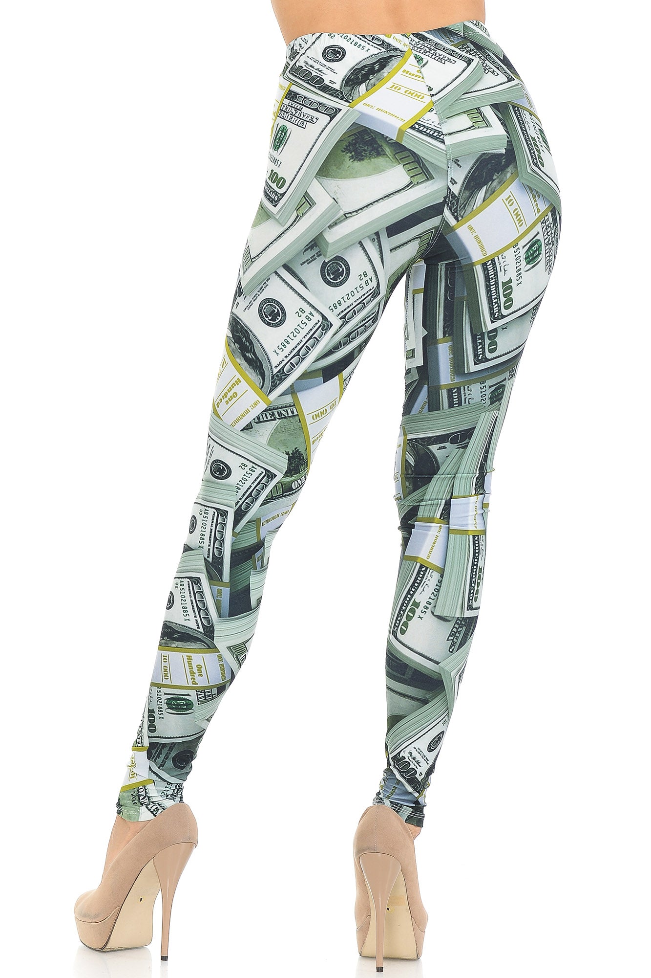 Creamy Soft Cash Money Leggings - USA Fashion (One Size Regular,Green)
