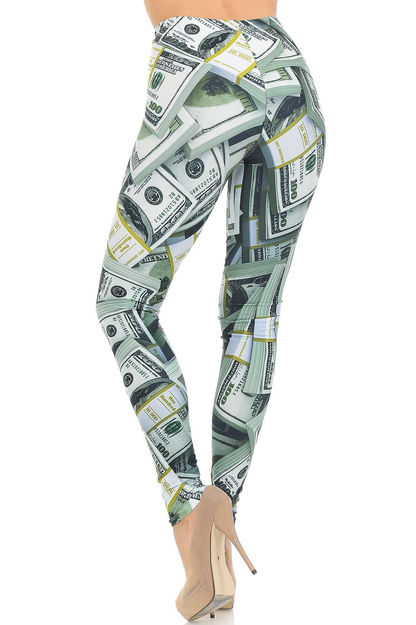 Creamy Soft Cash Money Leggings - USA Fashion (One Size Regular,Green)