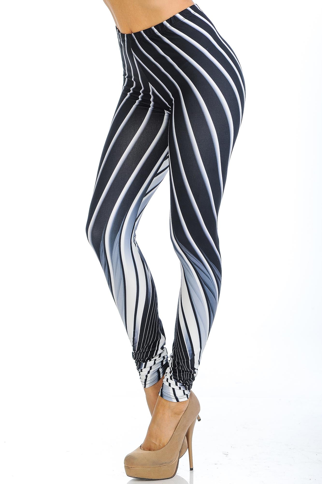 Creamy Soft Contour Body Lines Extra Small Leggings - USA Fashion (XSmall One Size,Black)