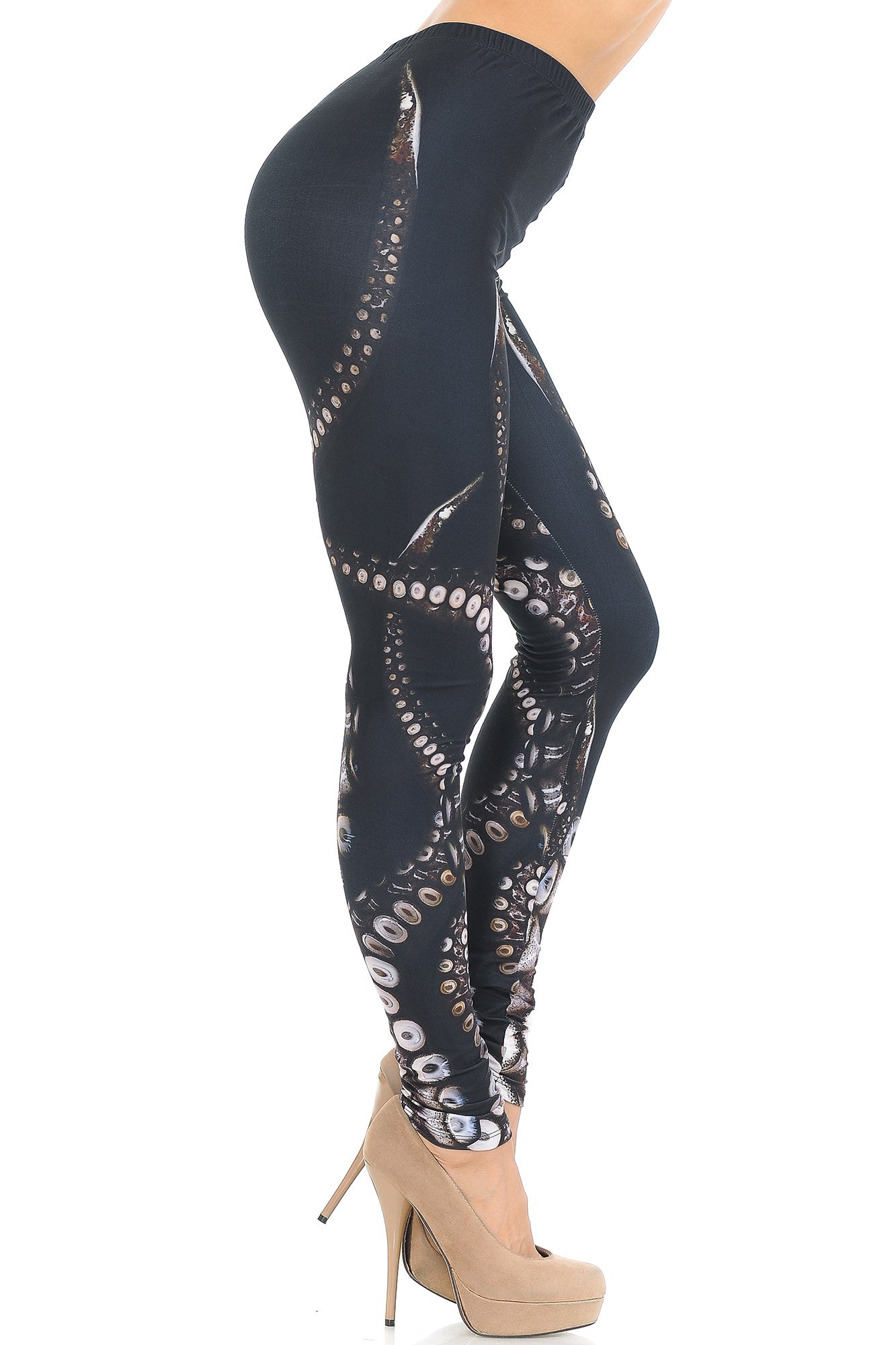 Creamy Soft Tentacle Extra Small Leggings - USA Fashion (XSmall One Size,Black)