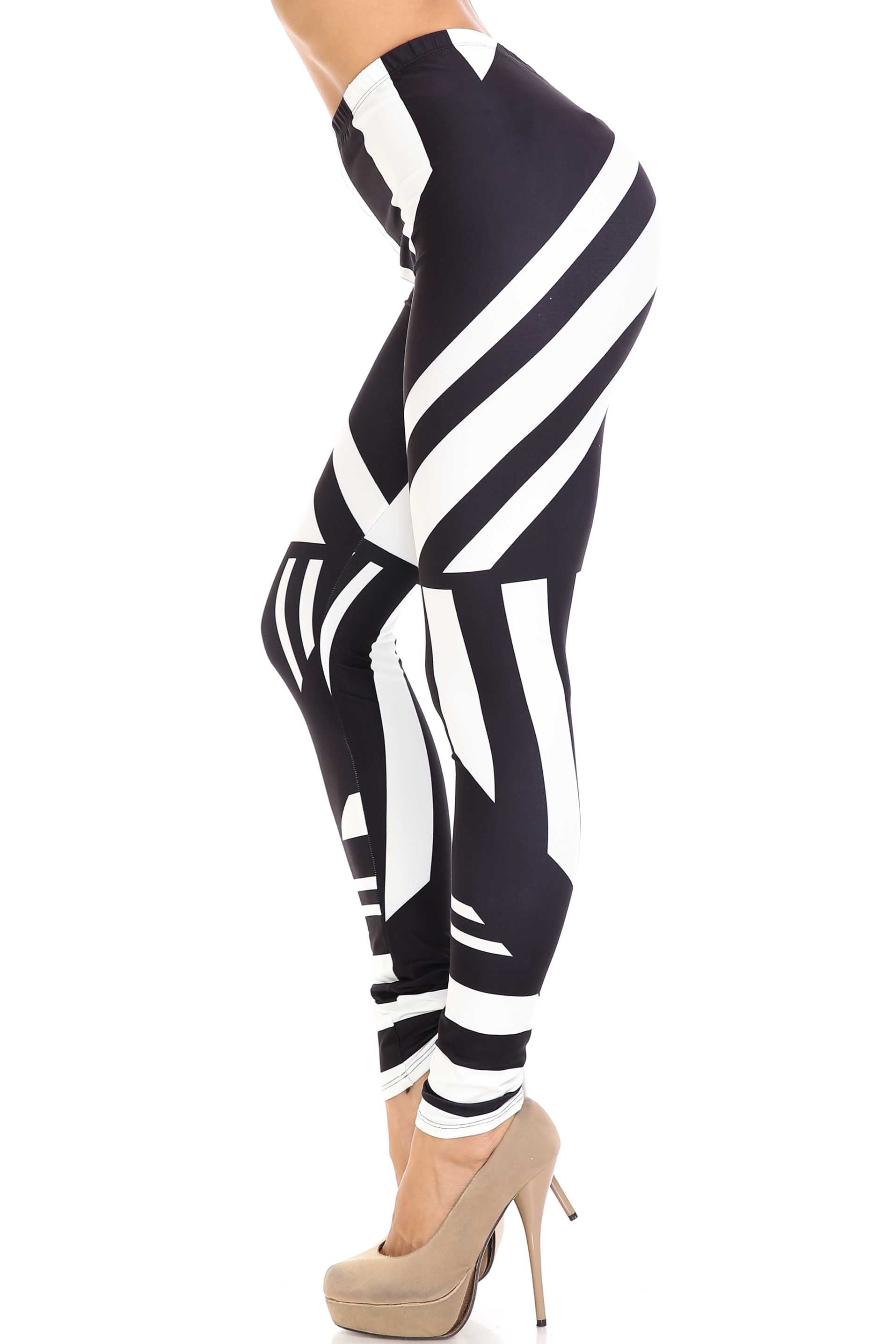 Creamy Soft Body Flatter Lines Leggings - USA Fashion (One Size Regular,Black)