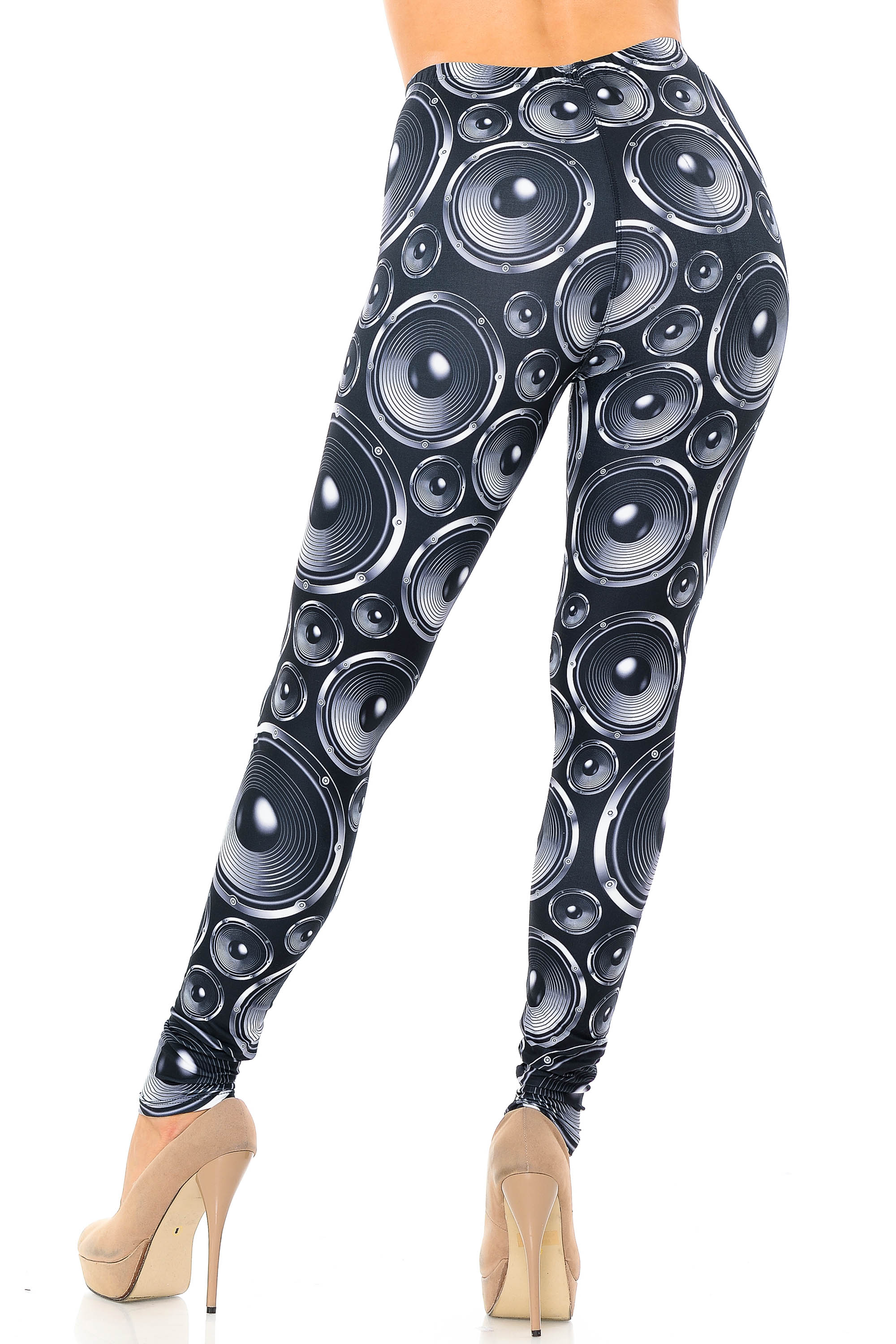 Creamy Soft Speaker Leggings | USA Fashion (One Size Regular,Black)