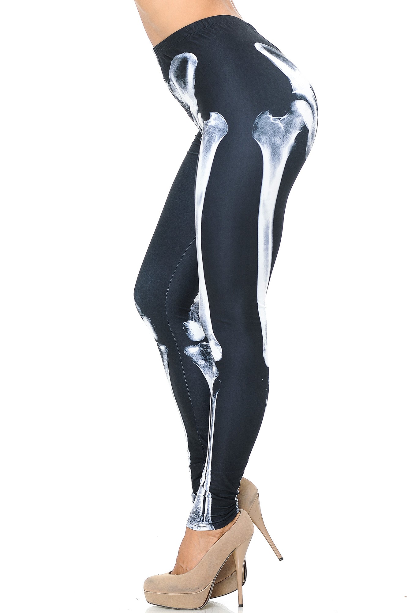 Creamy Soft X-Ray Skeleton Bones Leggings - USA Fashion (One Size Regular,Black)