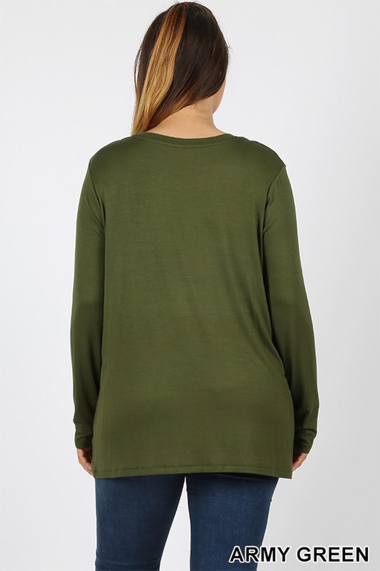 Premium Round Neck Long Sleeve Rayon Plus Size Top