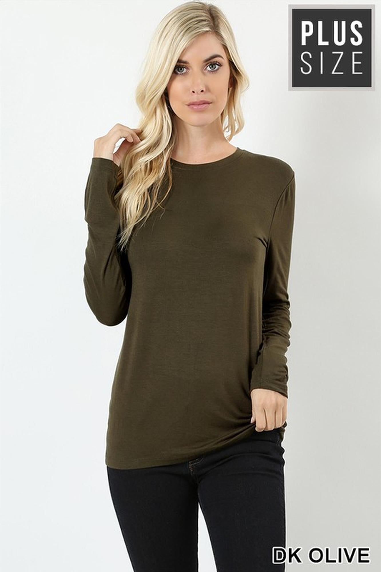 Premium Round Neck Long Sleeve Rayon Plus Size Top