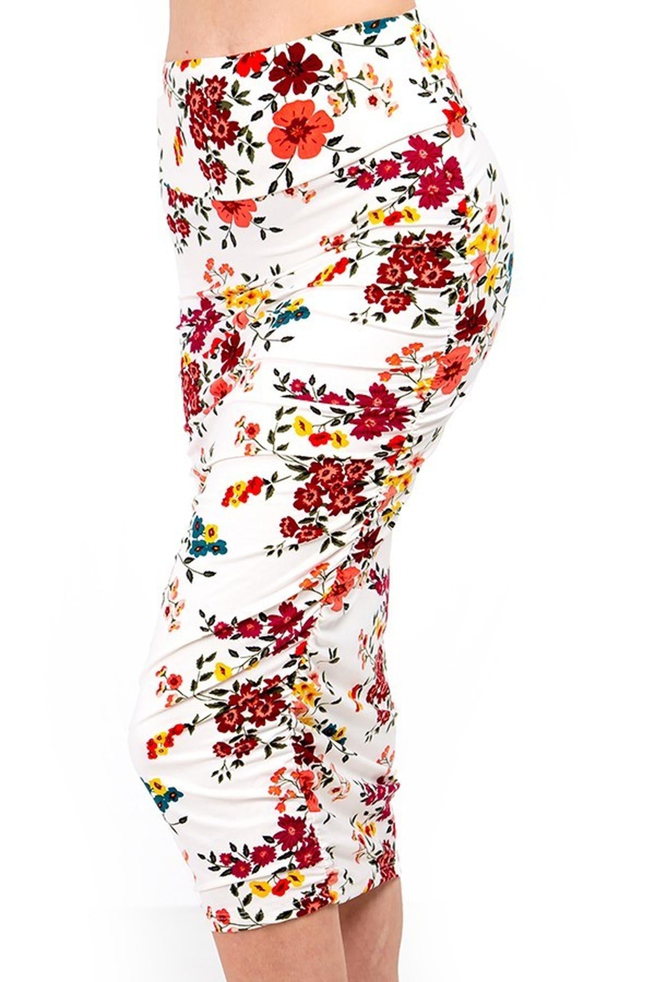 Brushed Fresh Spring Floral Skirt
