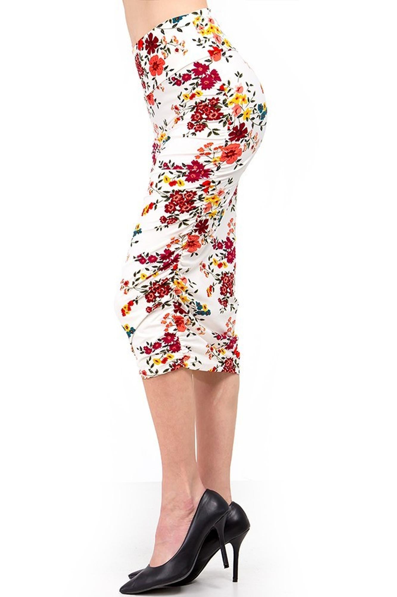 Brushed Fresh Spring Floral Skirt