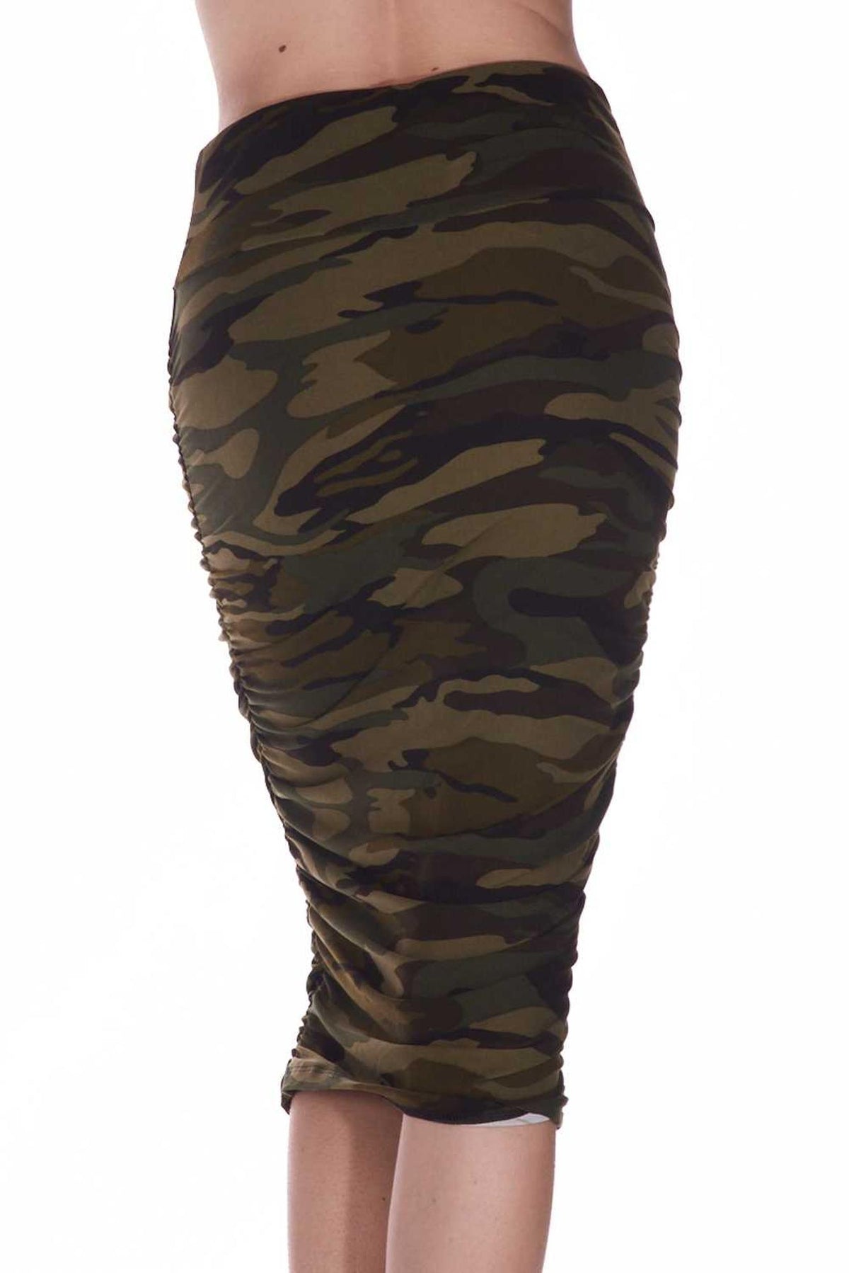 Buttery Smooth Green Camouflage Pencil Skirt