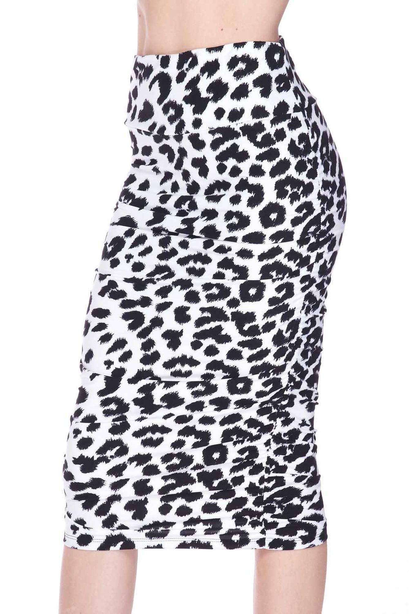 Buttery Smooth Ivory Spotted Leopard Pencil Skirt