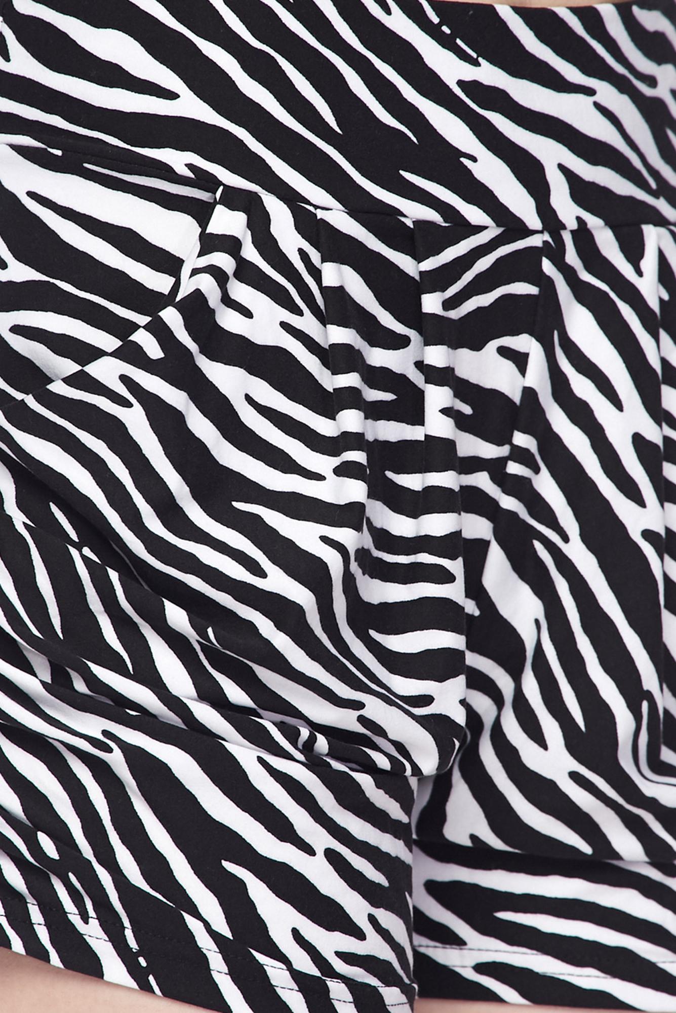 Brushed Zebra Print Harem Shorts