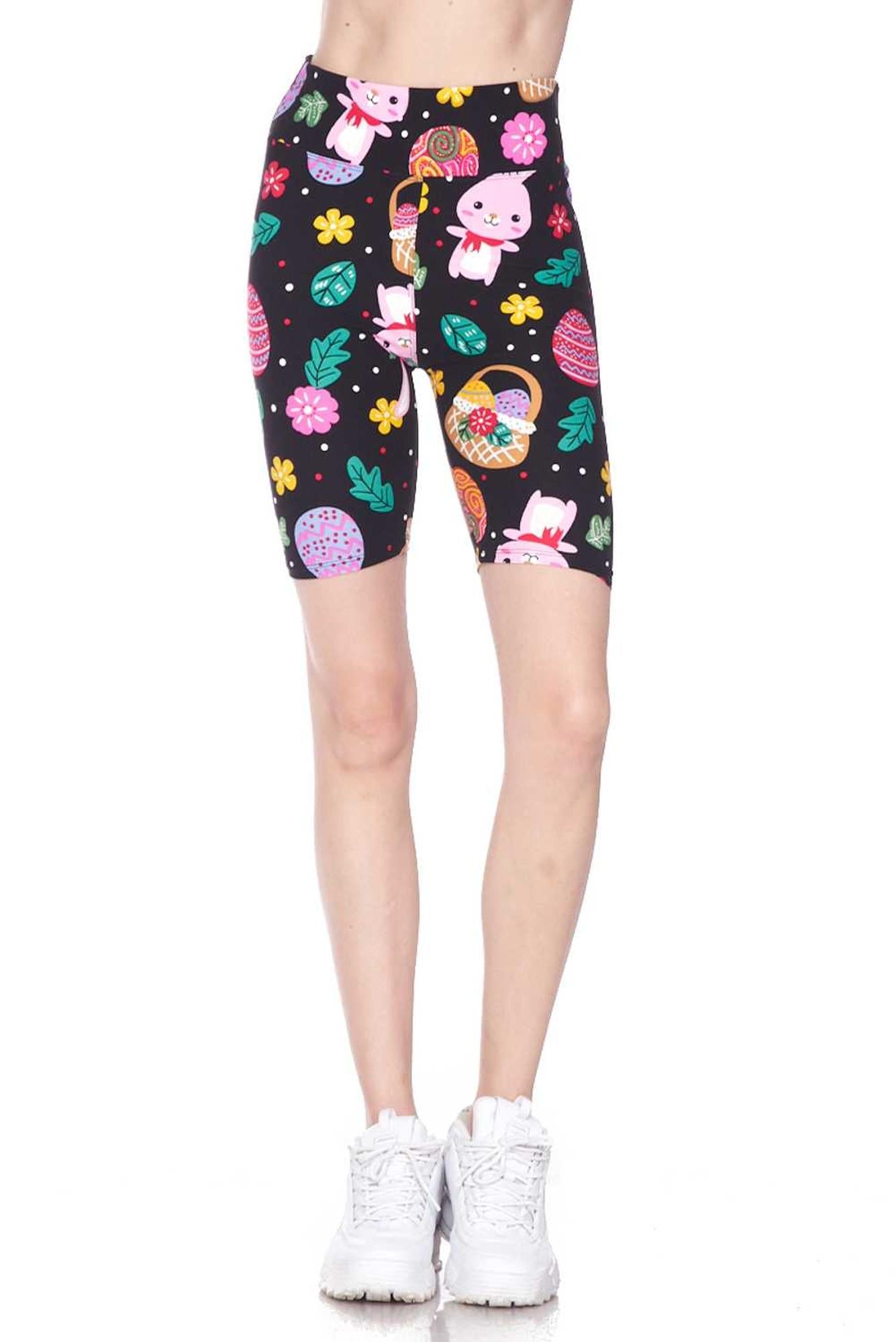 Buttery Soft Cute Bunnies and Easter Egg Shorts - 3 Inch (One Size Regular,Multi Color Bold)