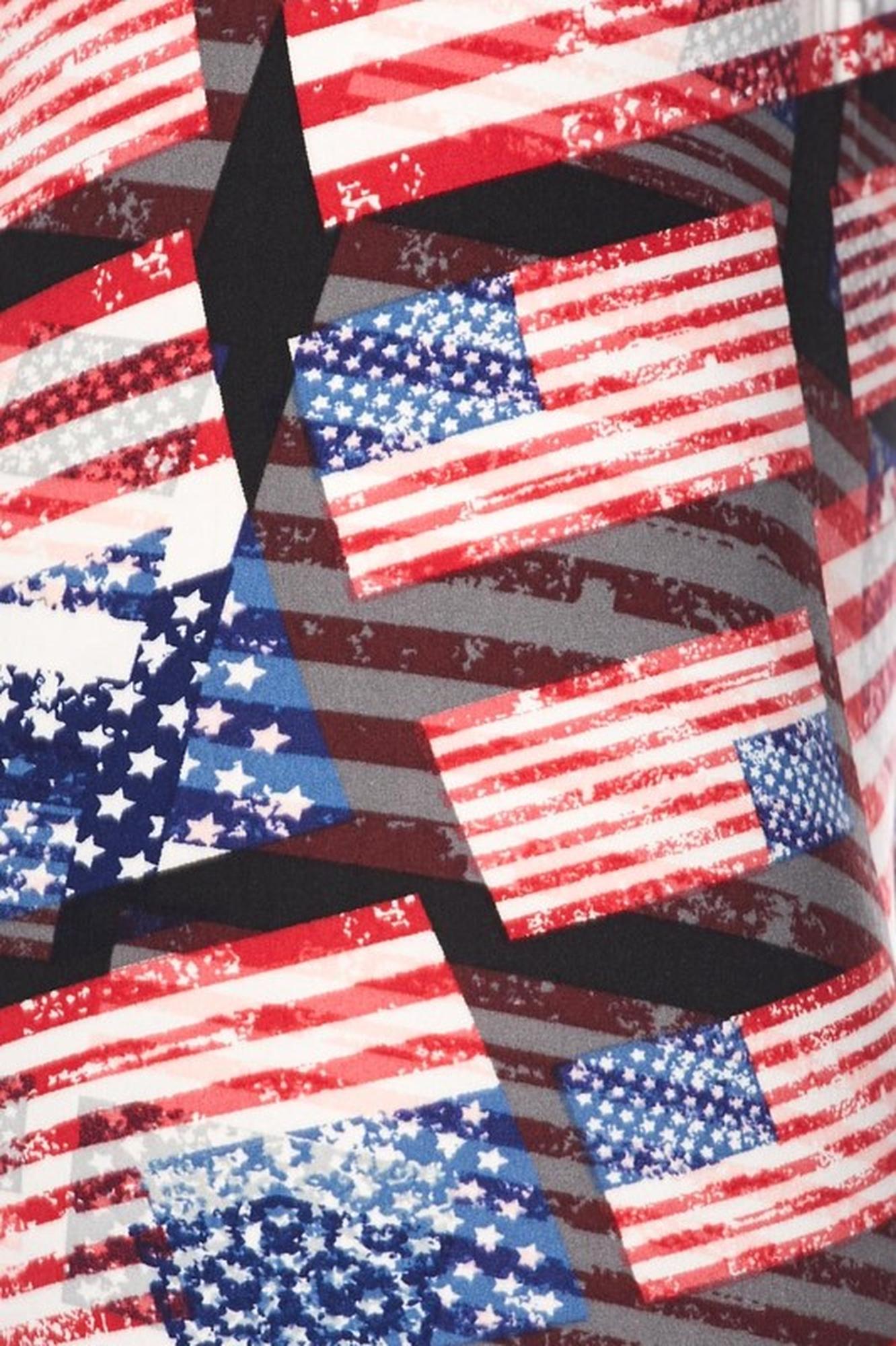 3D Hologram USA Flag Kids Leggings