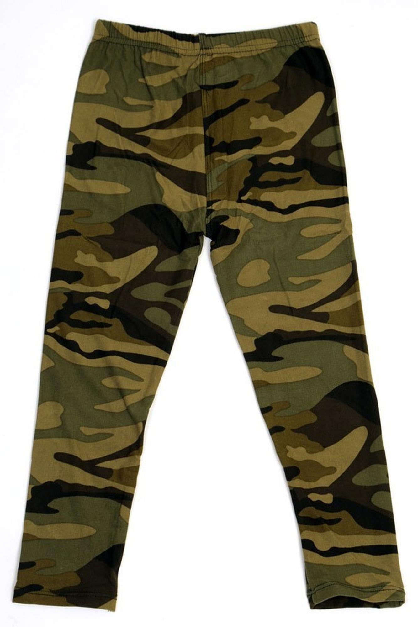 Buttery Smooth Green Camouflage Kids Leggings | EEVEE