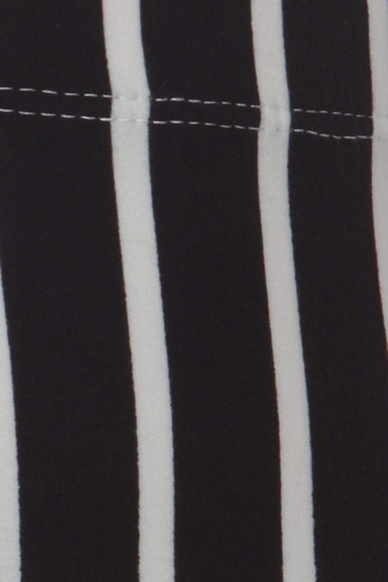 Brushed Black Vertical Pinstripe Kids Leggings