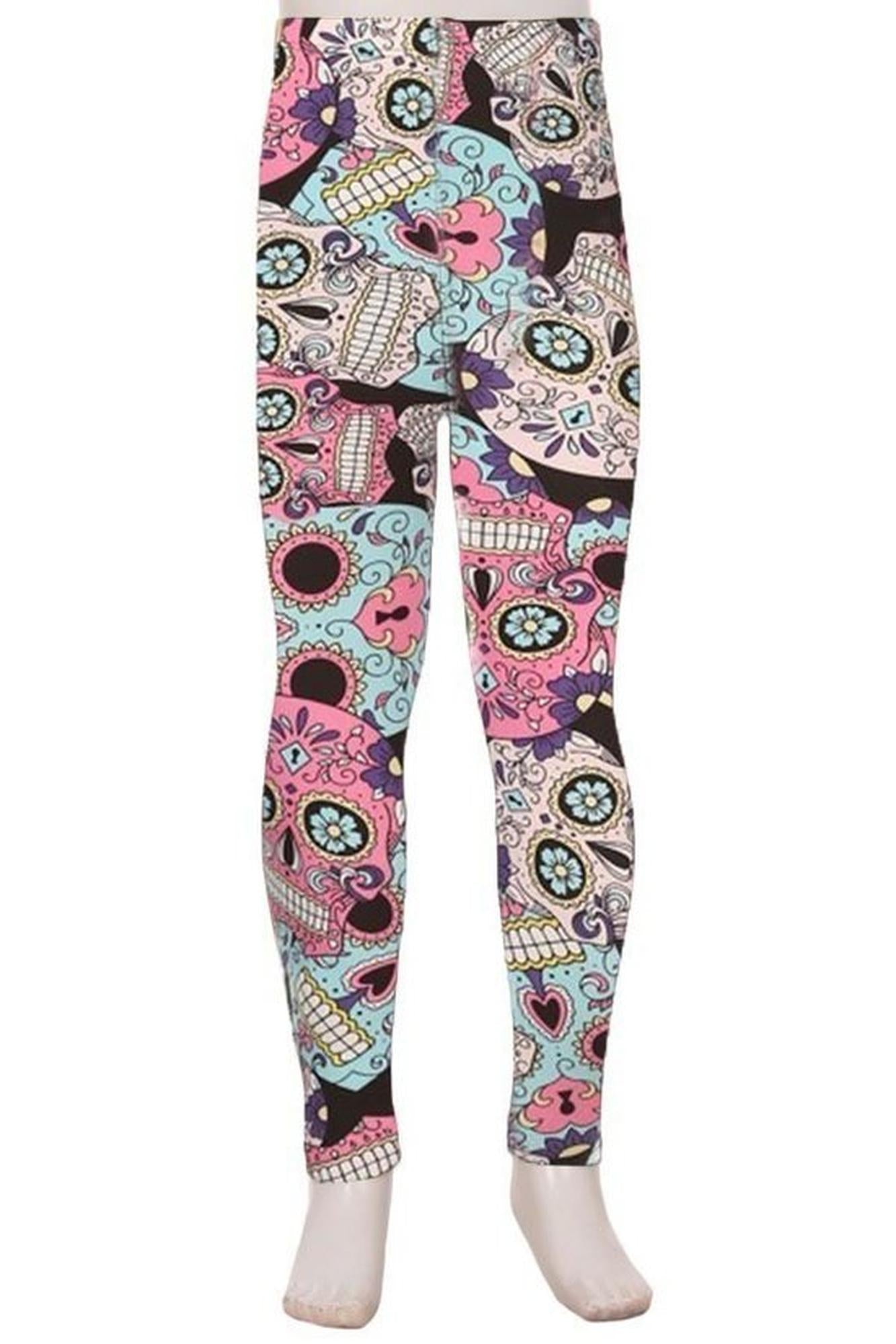 Buttery Smooth Pastel Sugar Skull Kids Leggings
