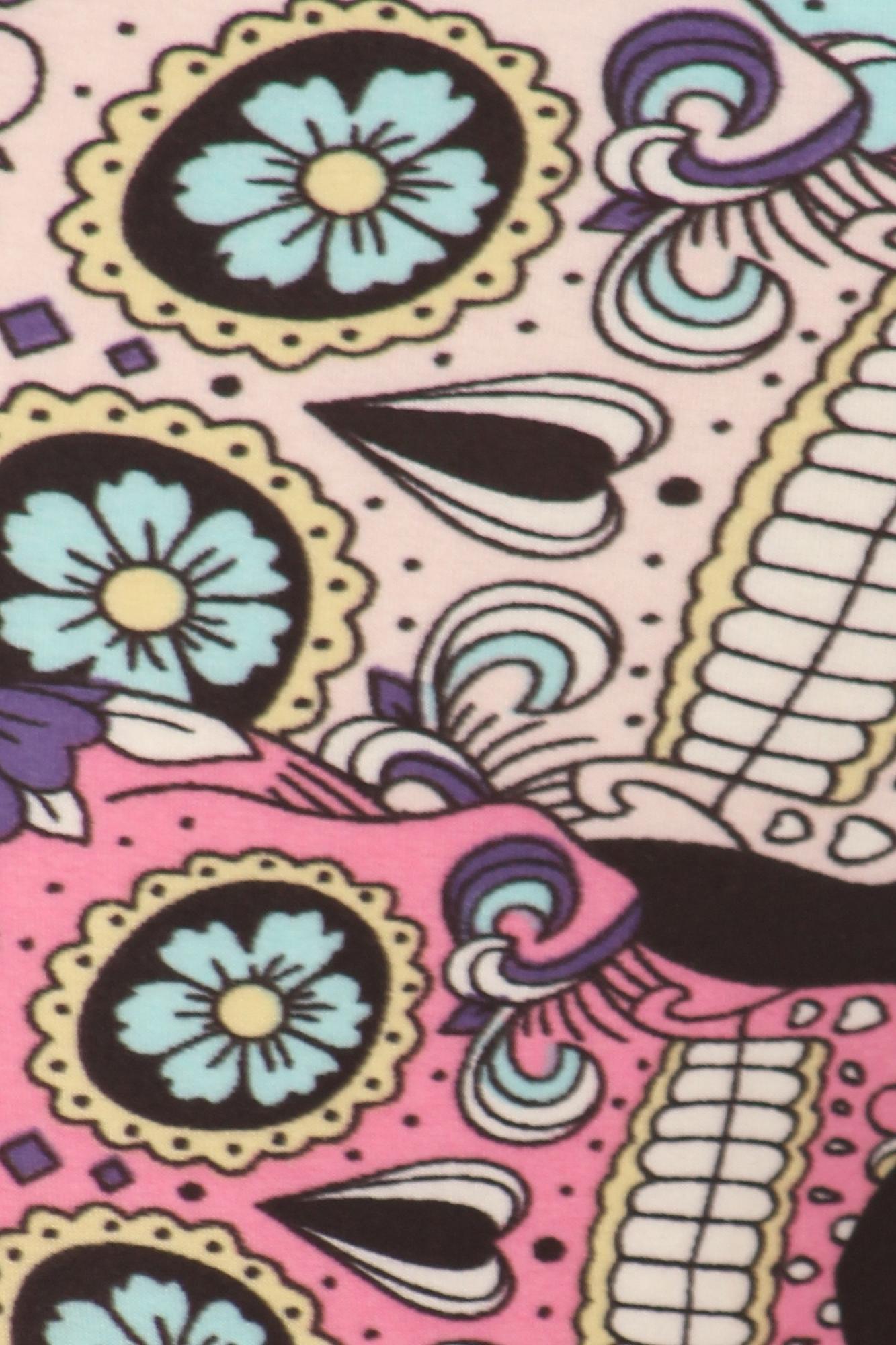 Buttery Smooth Pastel Sugar Skull Kids Leggings