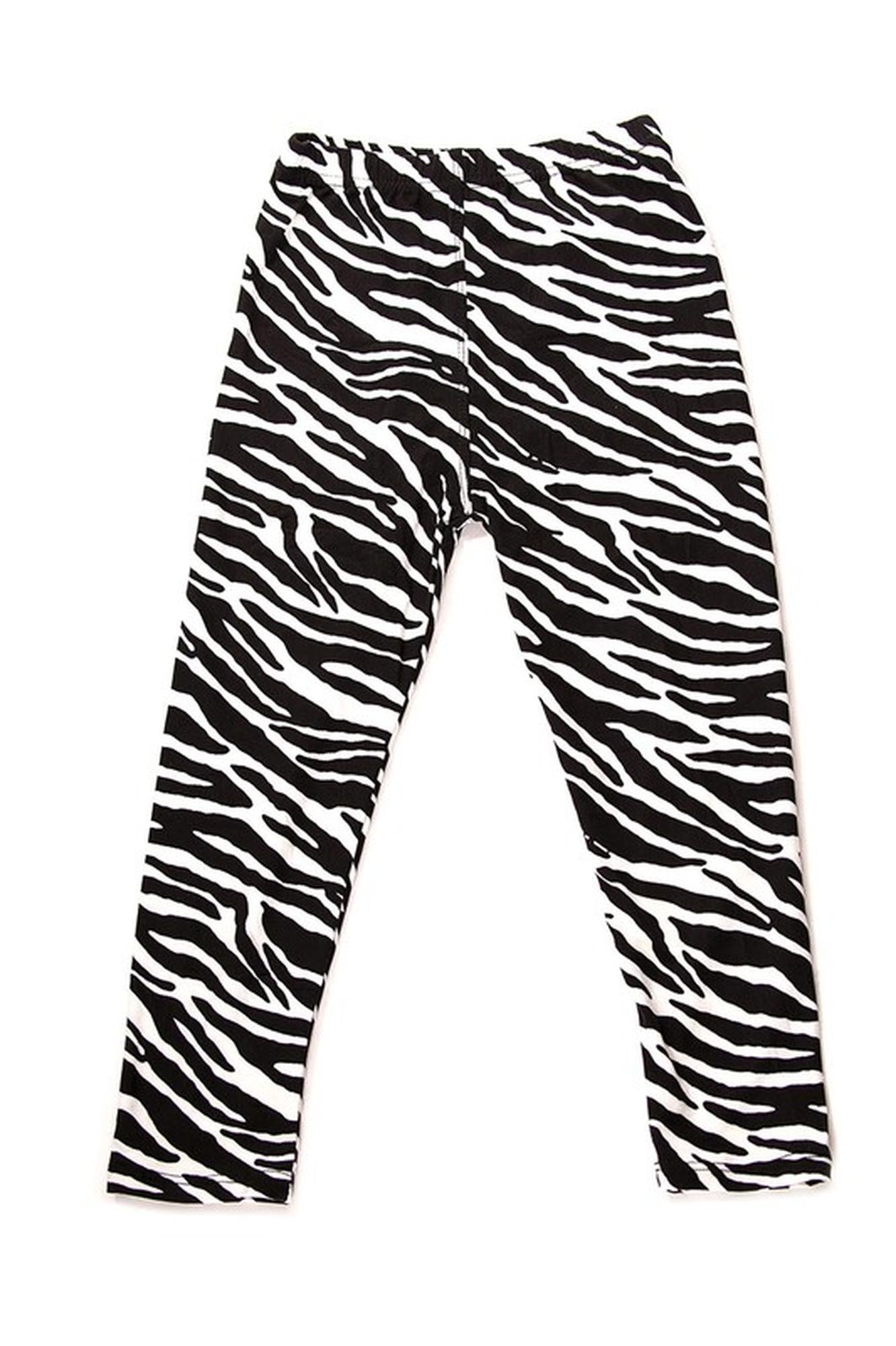 Brushed Zebra Print Kids Leggings