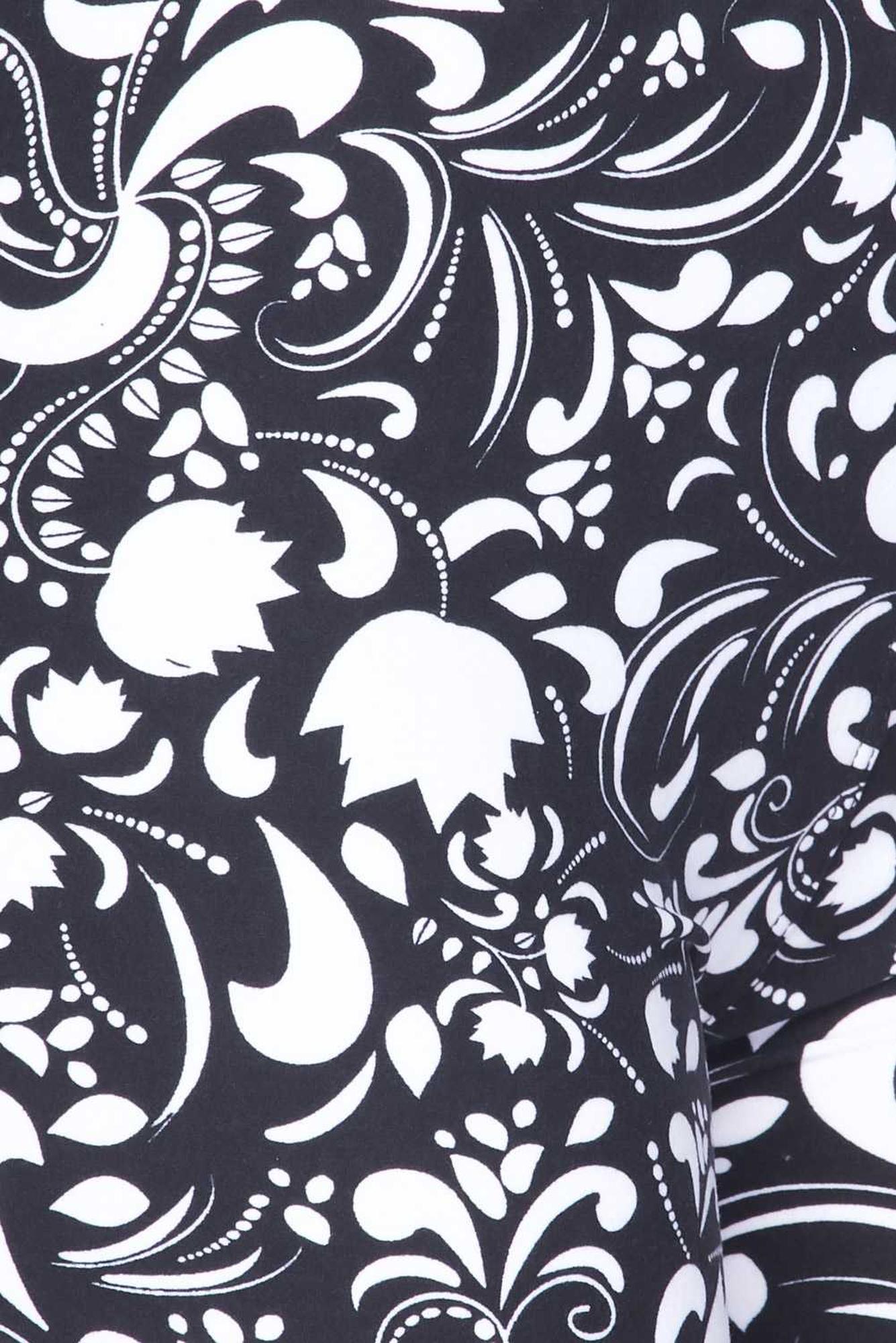 Brushed Monochrome Spring Floral Kids Leggings