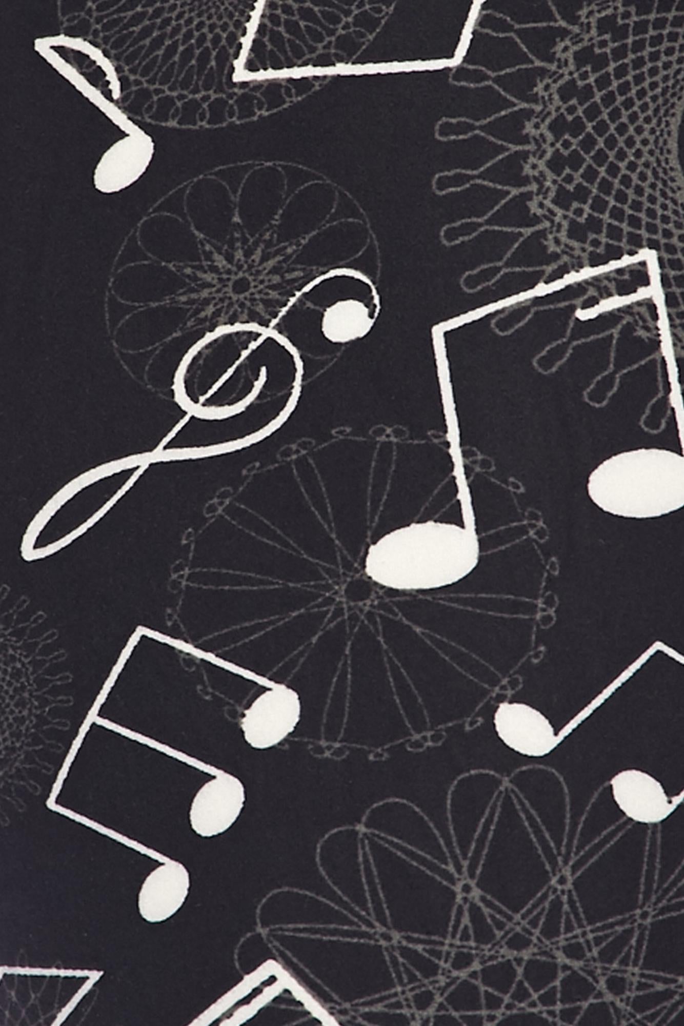 Brushed Musical Note Geometry Kids Leggings