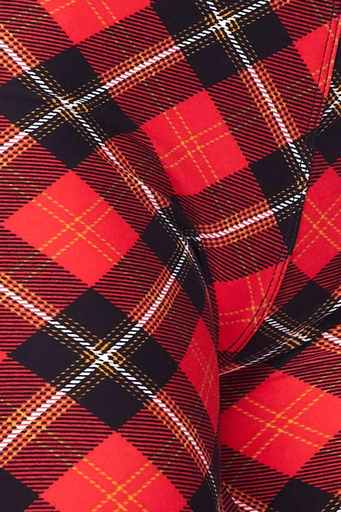 Brushed Classic Red Plaid Kids Leggings
