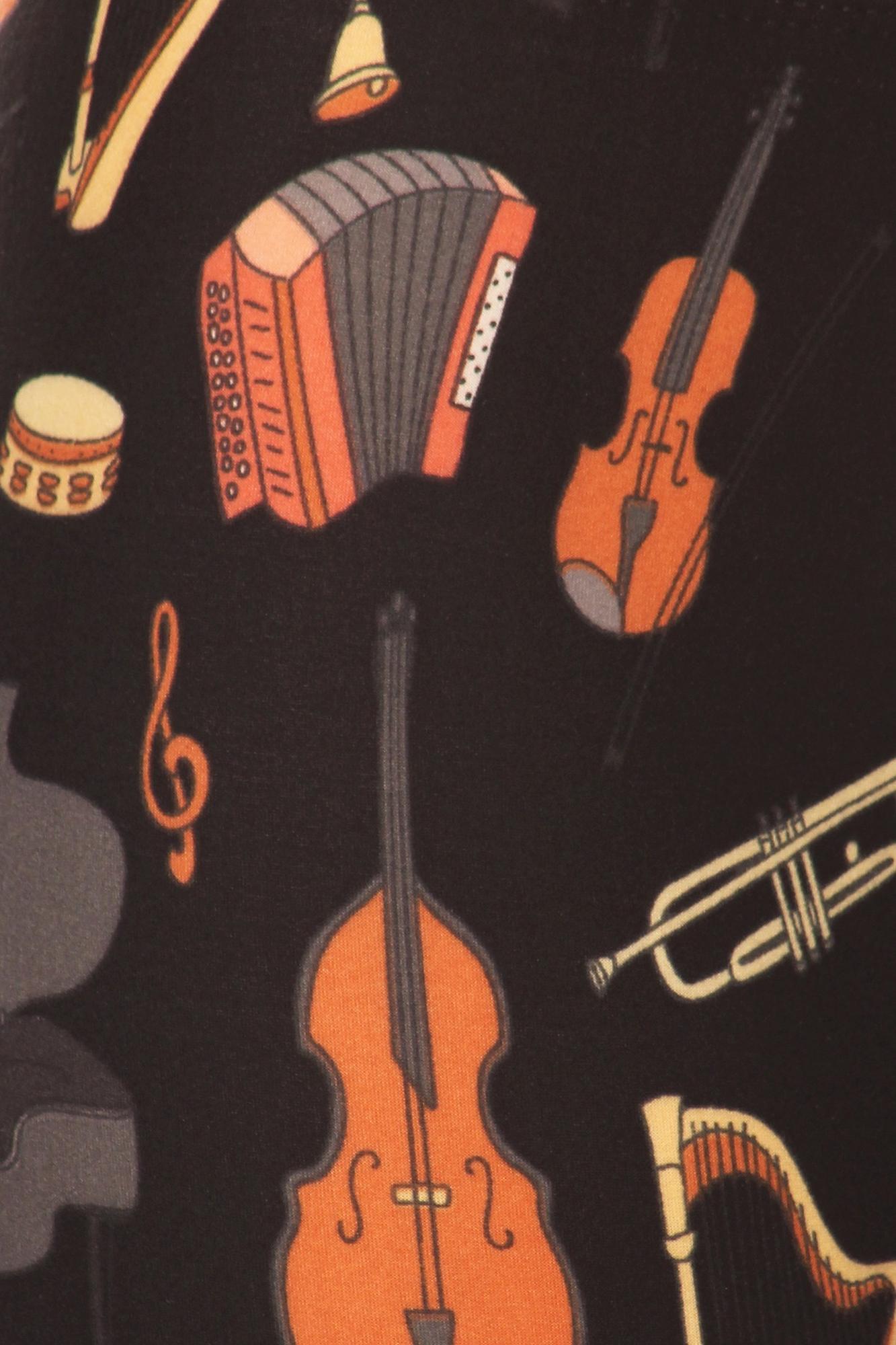 Brushed Musical Instrument Kids Leggings