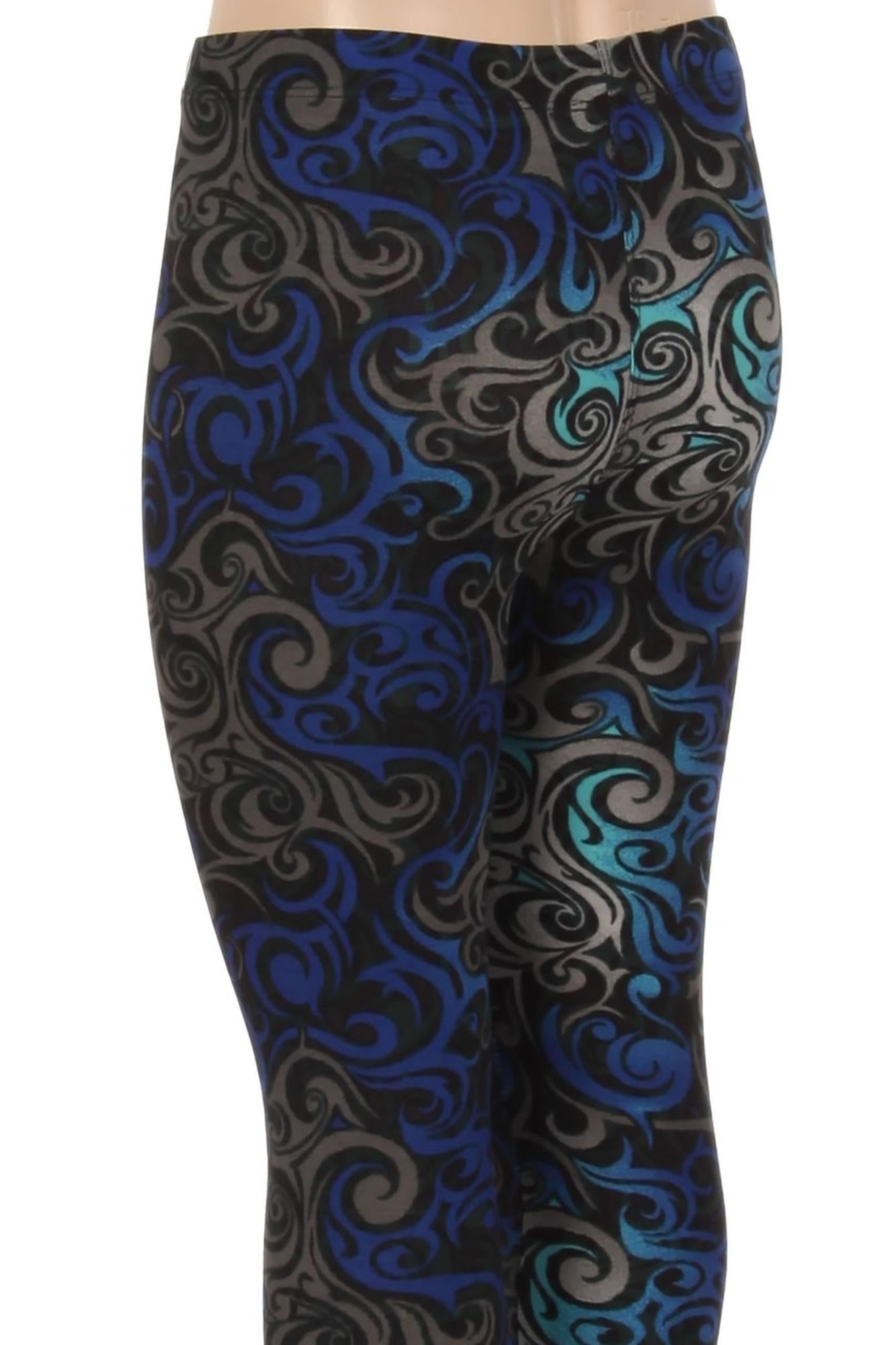 Buttery Smooth Blue Hypnotic Swirl Kids Leggings