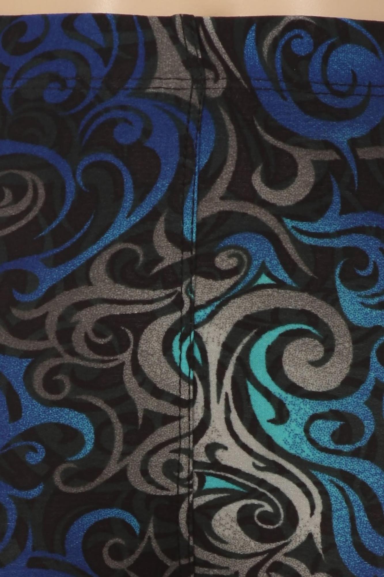 Buttery Smooth Blue Hypnotic Swirl Kids Leggings