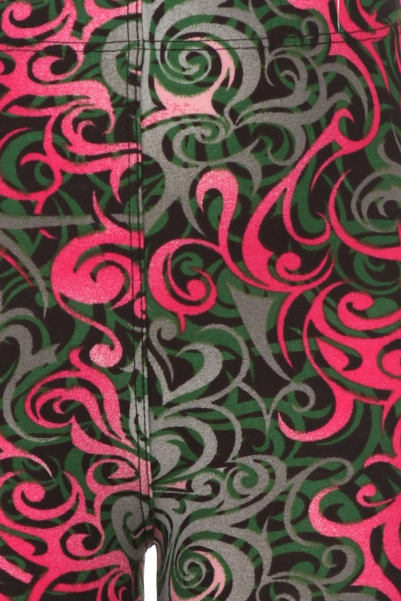 Buttery Smooth Fuchsia Hypnotic Swirl Kids Leggings