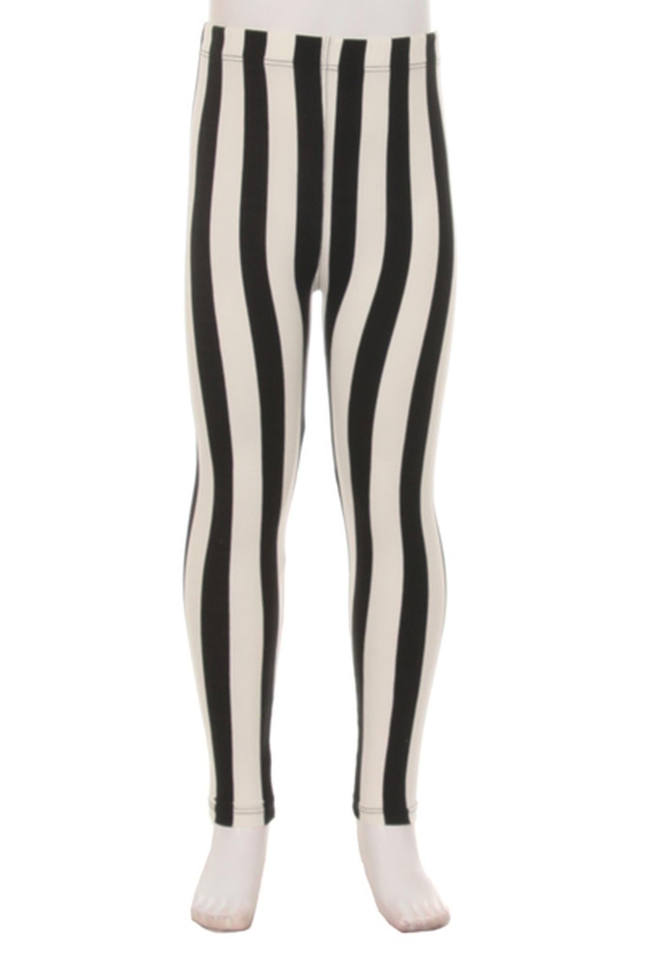 Vertical Wide Stripe Kids Leggings