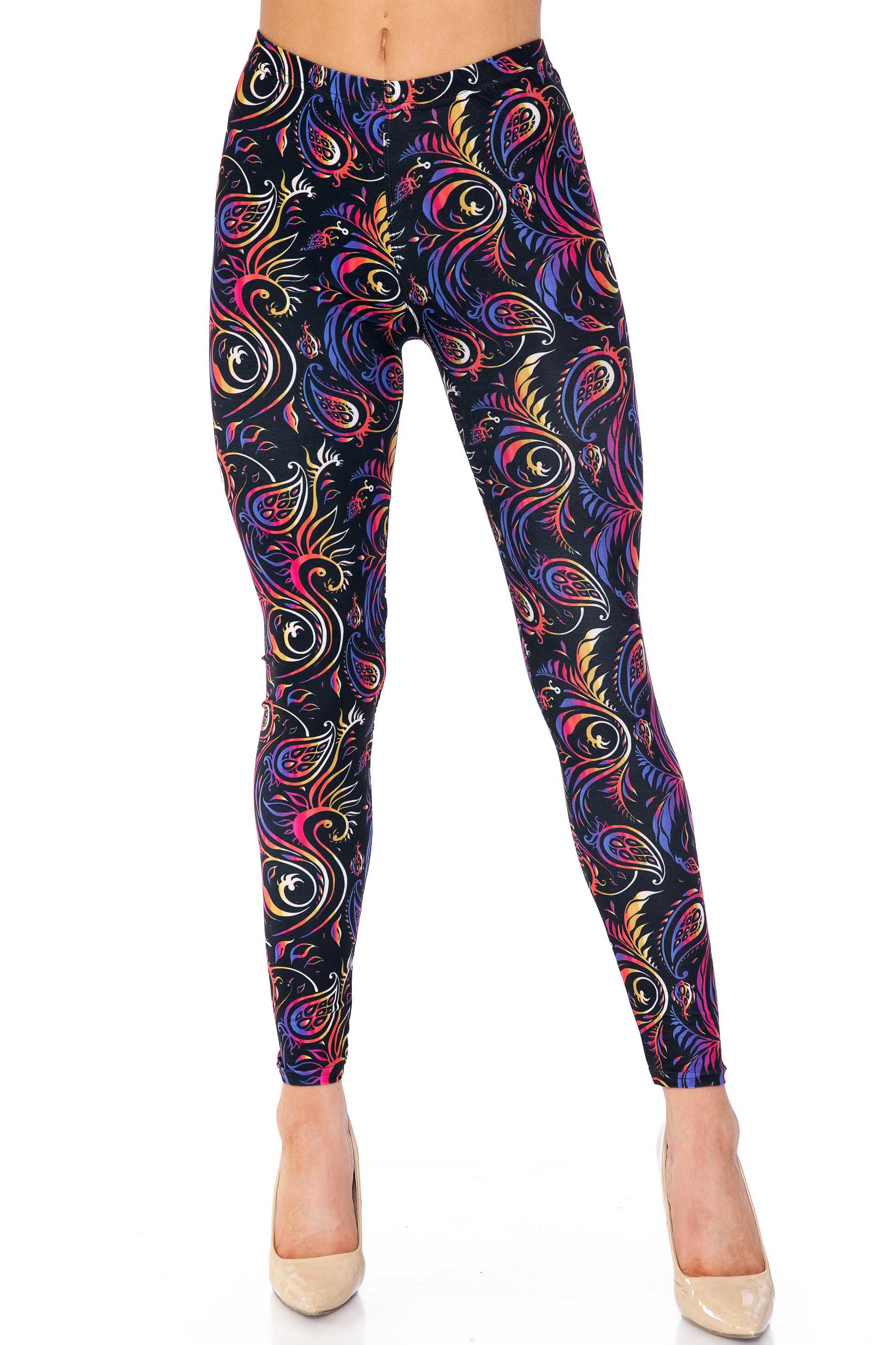 Creamy Soft Ombre Paisley Swirl Kids Leggings | USA Fashion™