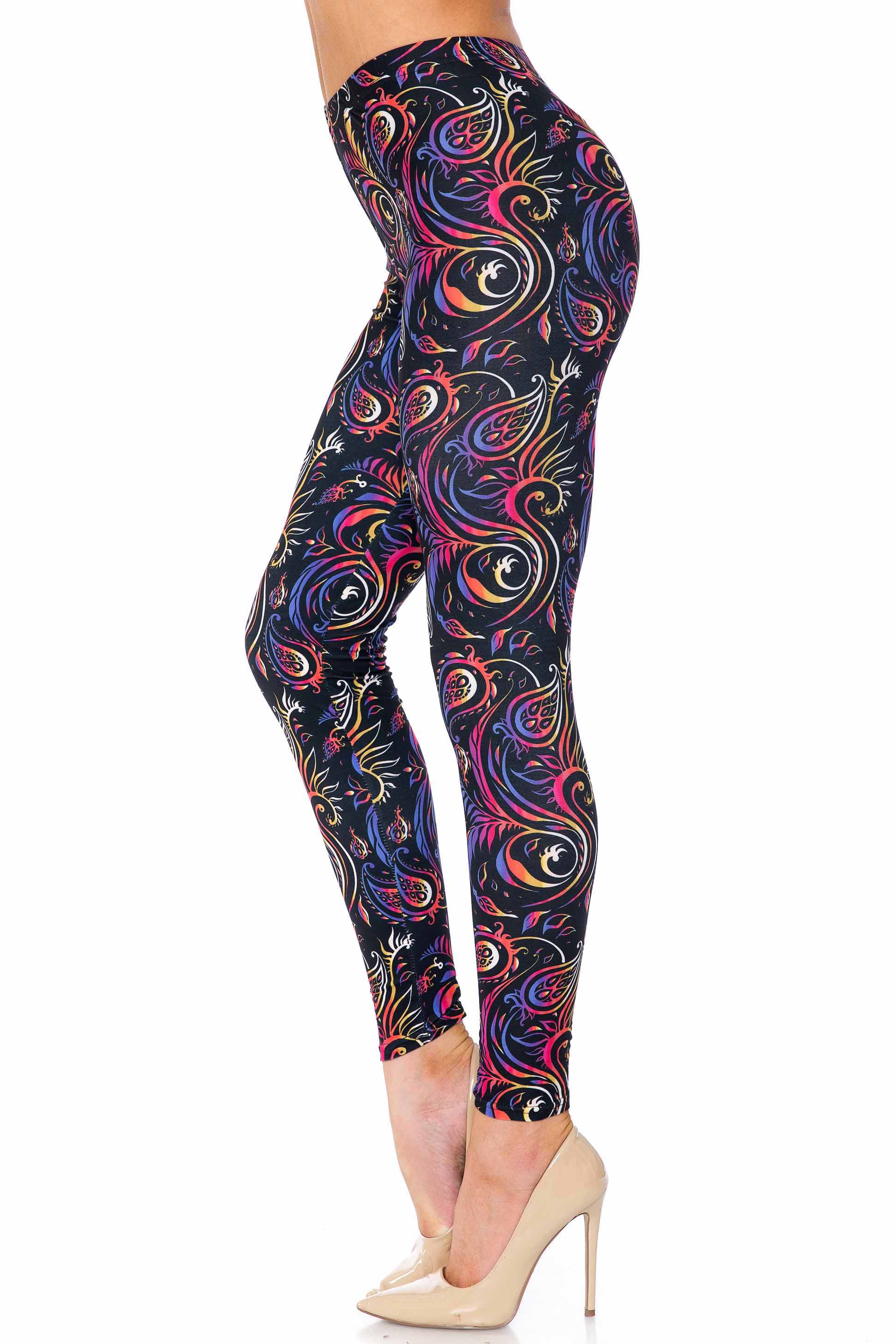 Creamy Soft Ombre Paisley Swirl Kids Leggings | USA Fashion™