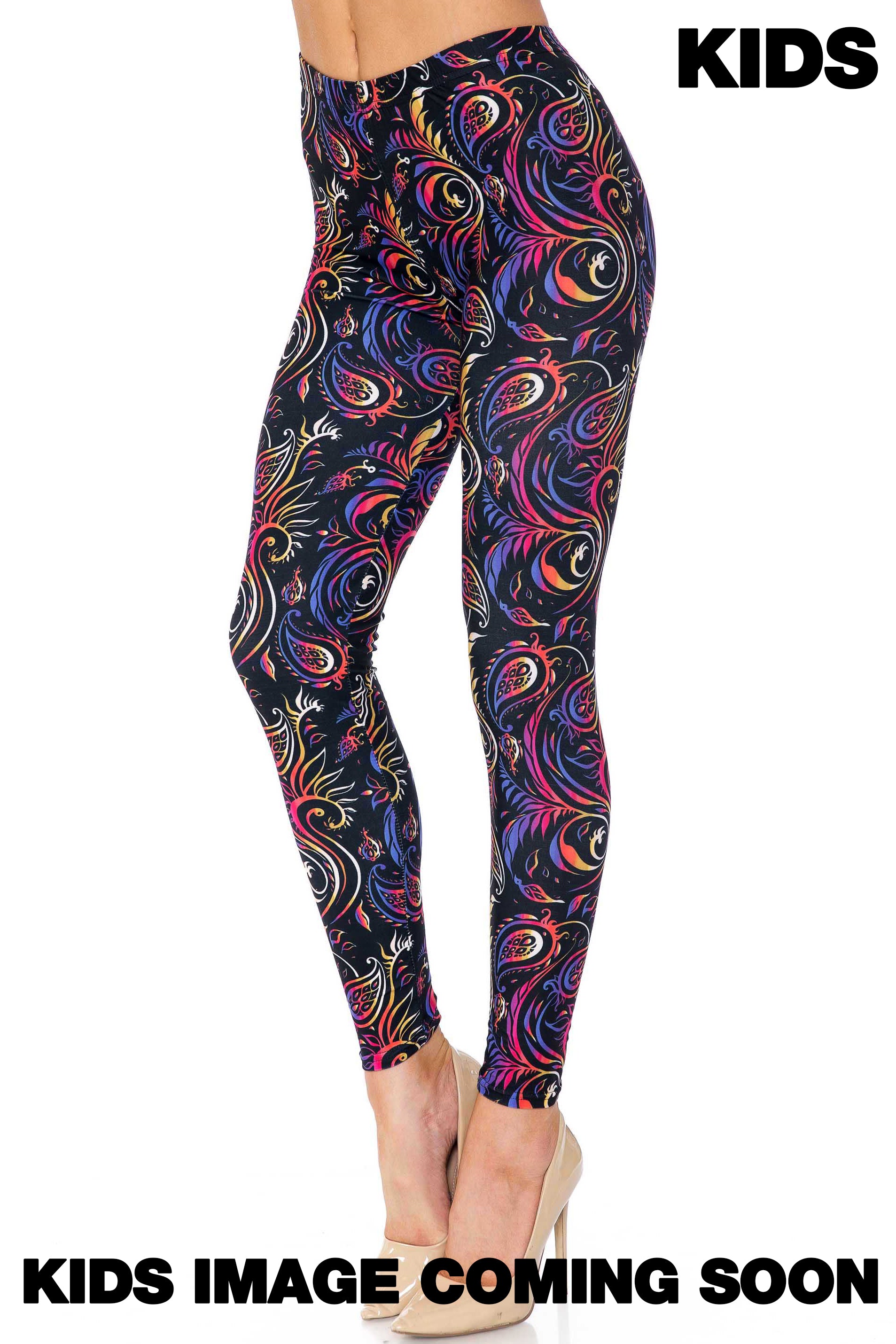 Creamy Soft Ombre Paisley Swirl Kids Leggings - USA Fashion™