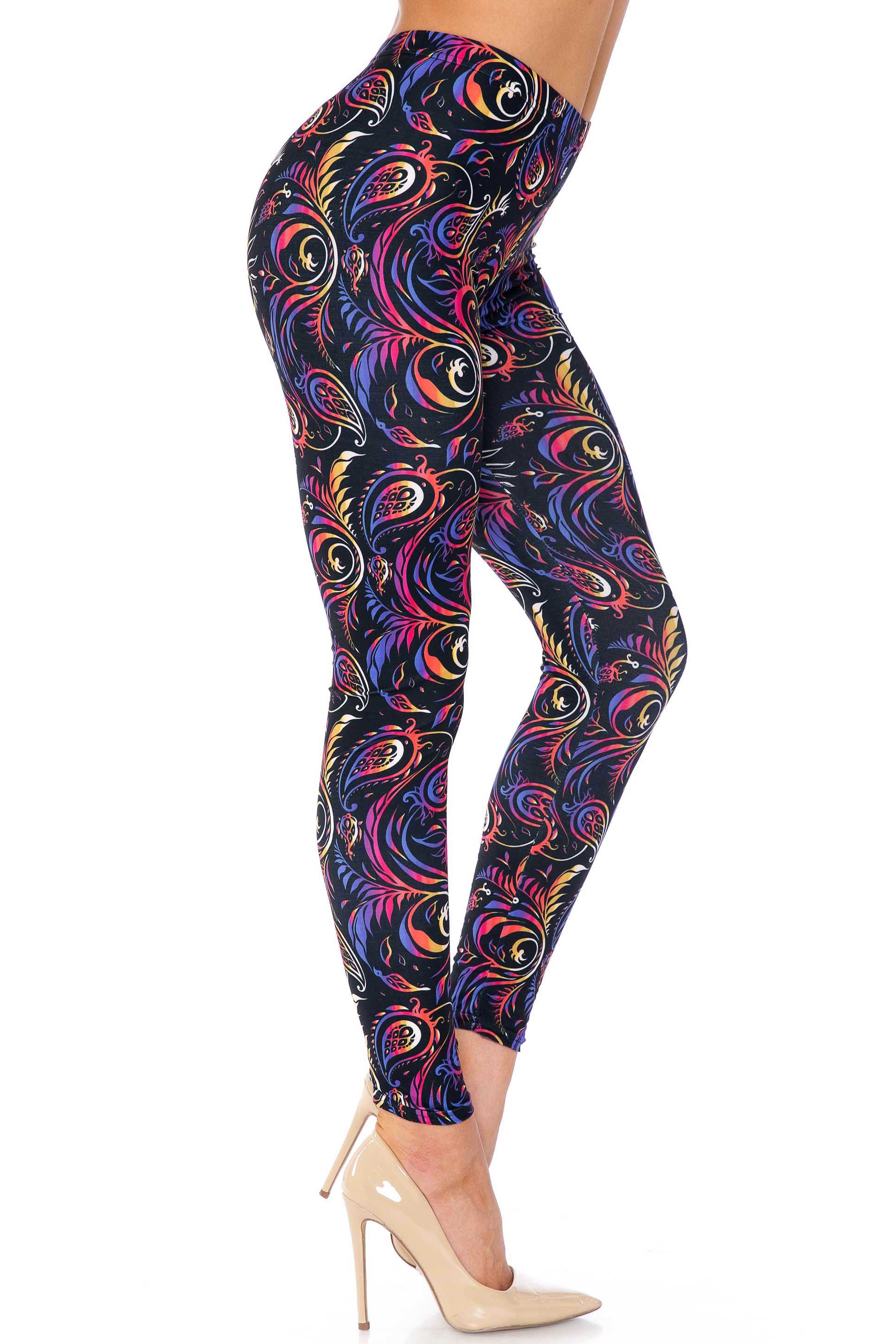 Creamy Soft Ombre Paisley Swirl Kids Leggings | USA Fashion™