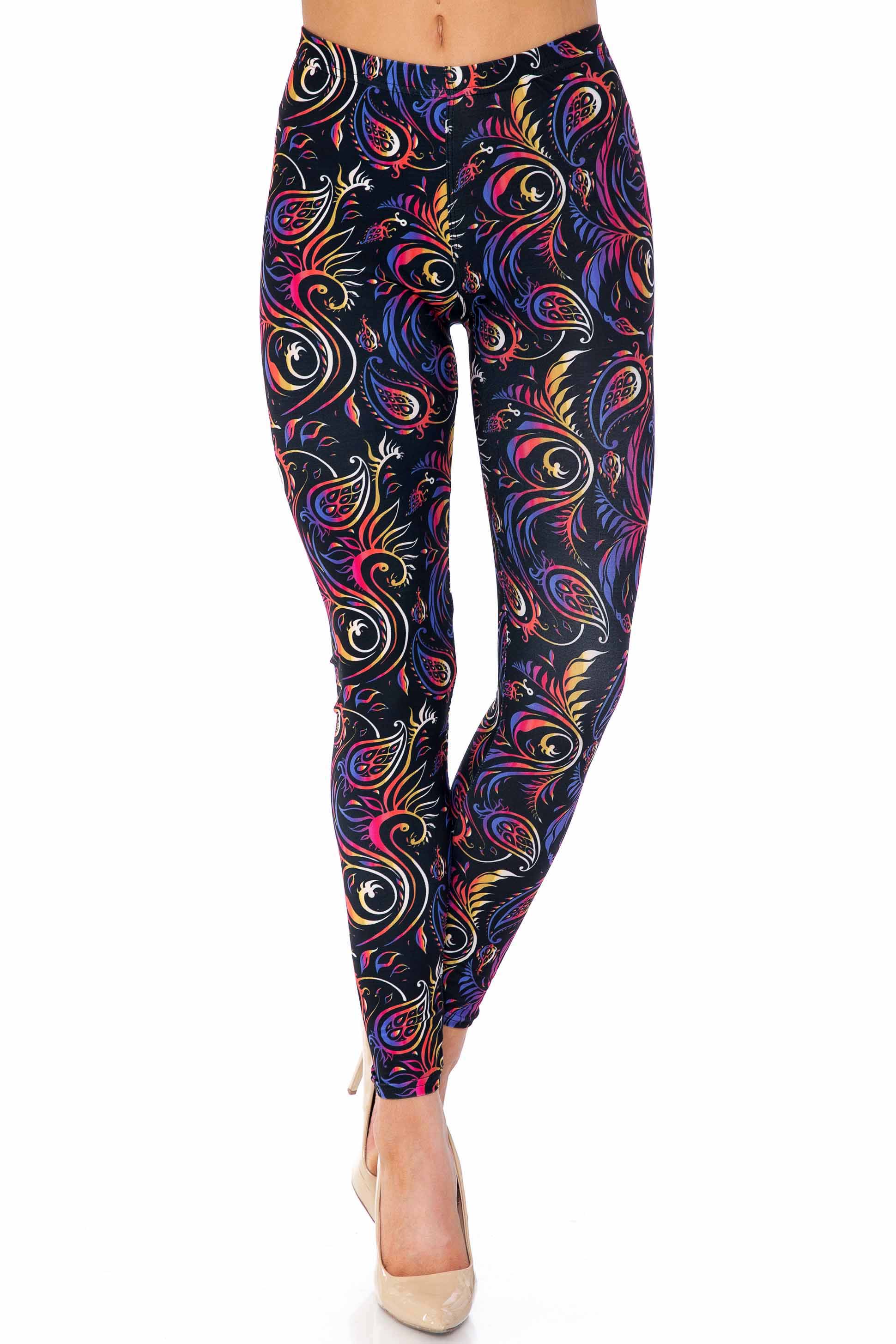 Creamy Soft Ombre Paisley Swirl Kids Leggings | USA Fashion™