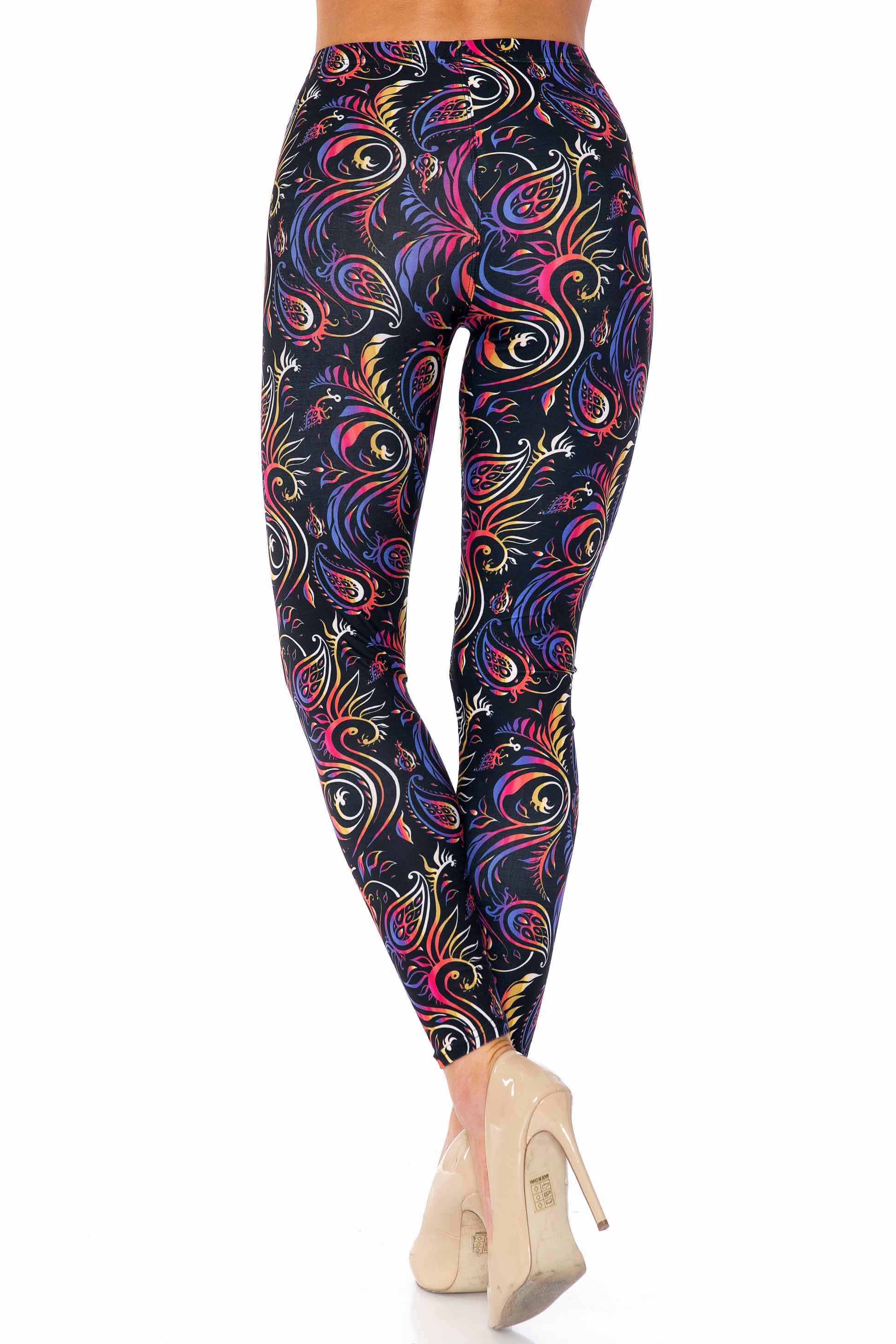Creamy Soft Ombre Paisley Swirl Kids Leggings | USA Fashion™