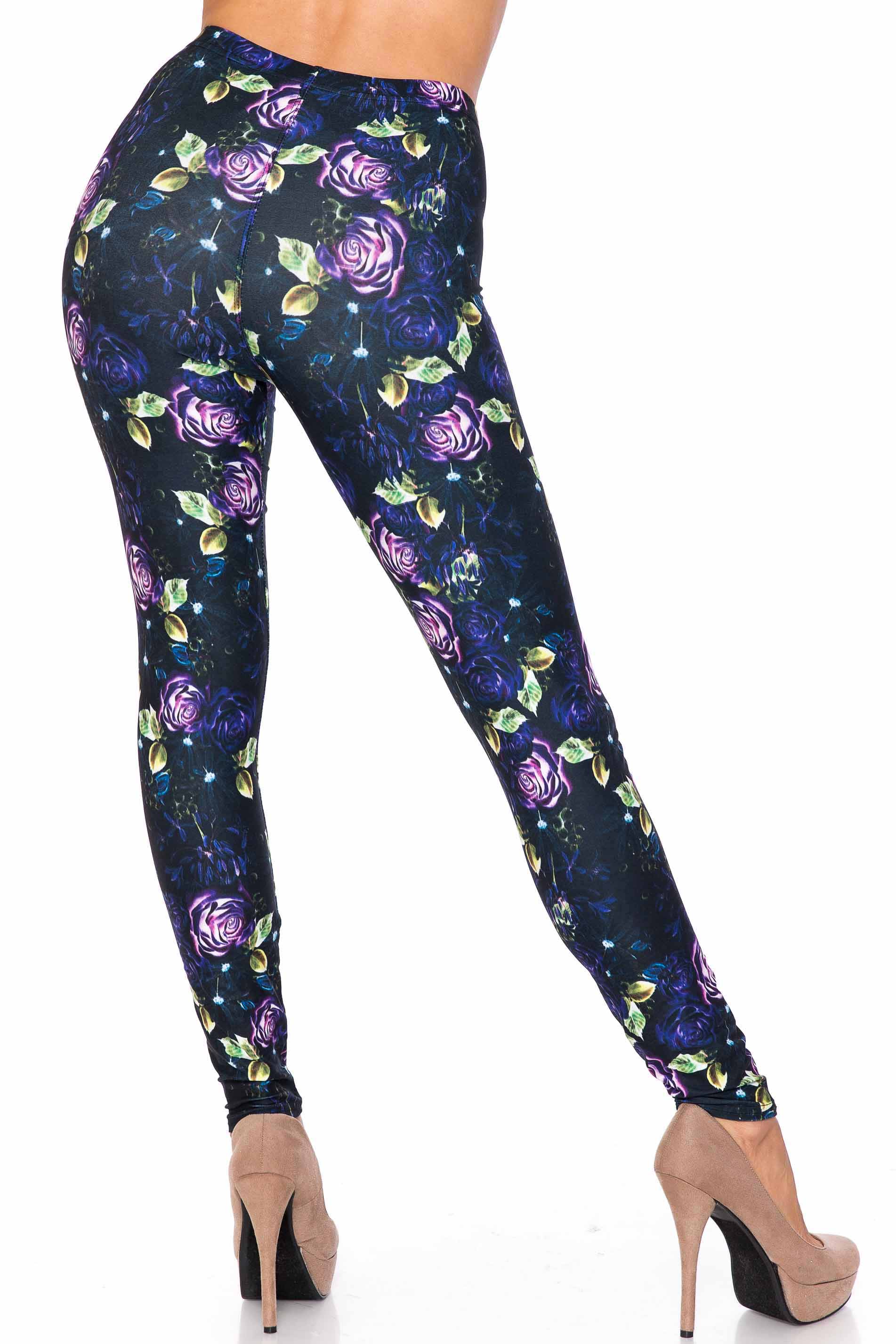 Creamy Soft Purple and Violet Rose Kids Leggings - USA Fashion™