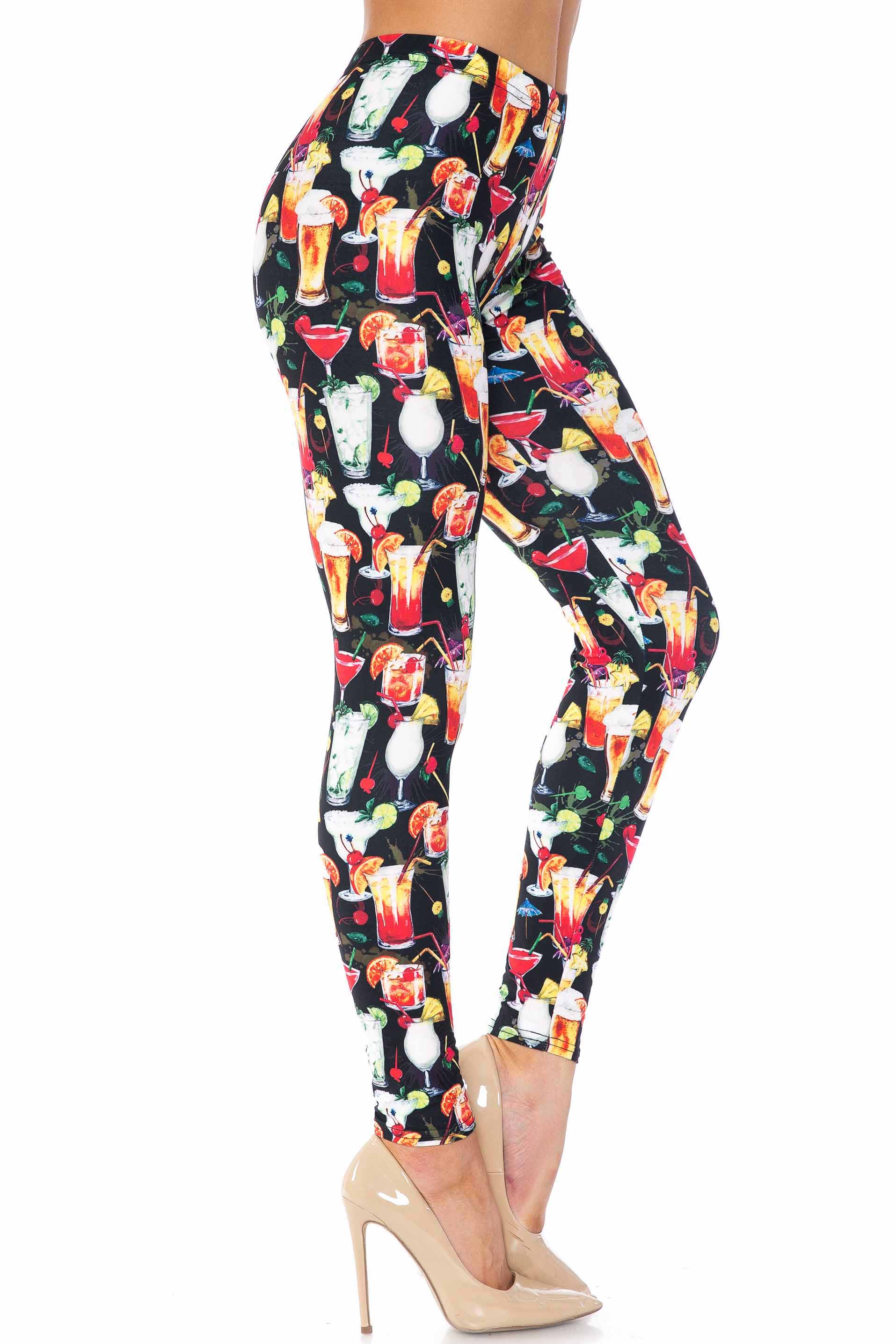 Creamy Soft Tropical Cocktails Kids Leggings | USA Fashion™