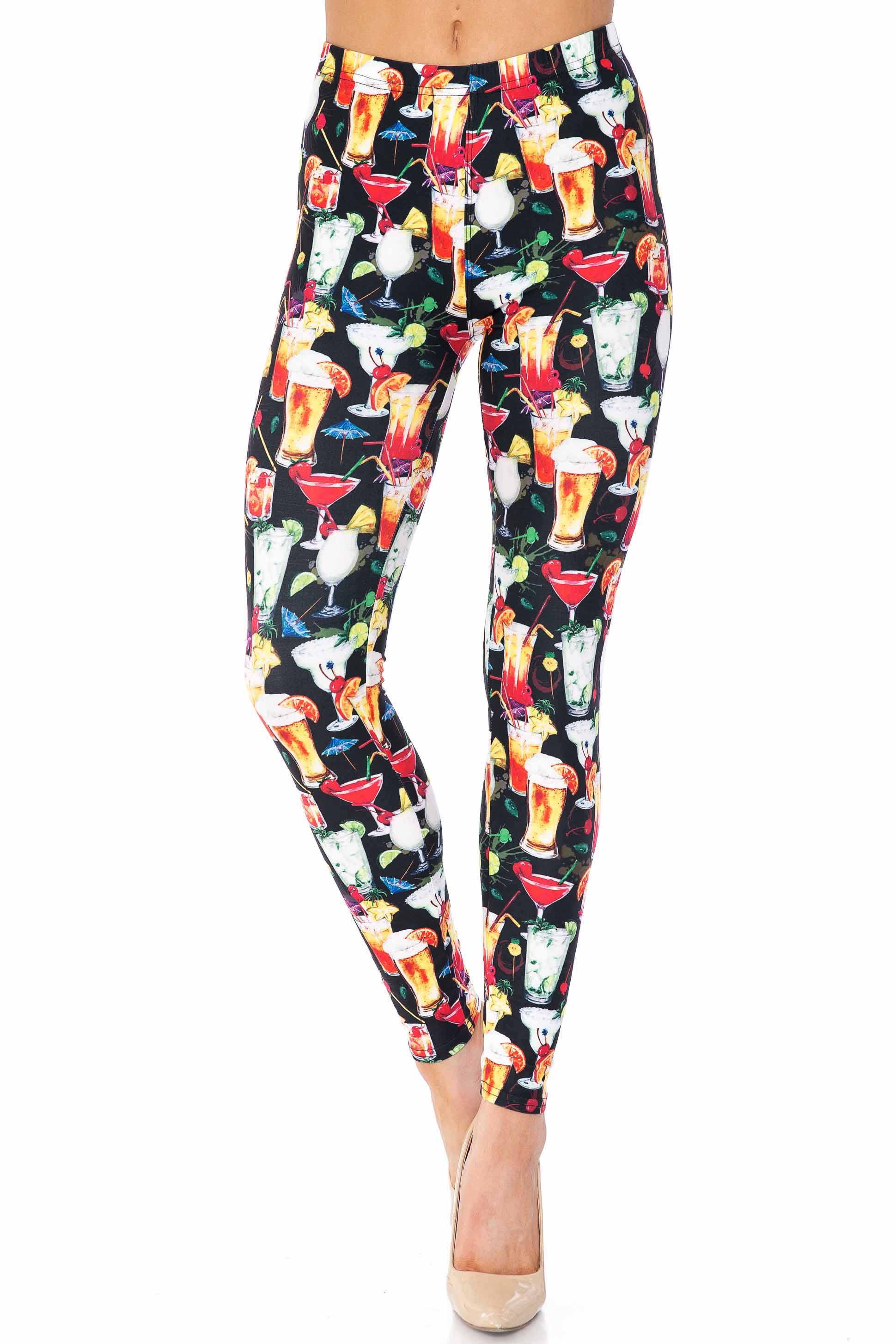 Creamy Soft Tropical Cocktails Kids Leggings | USA Fashion™