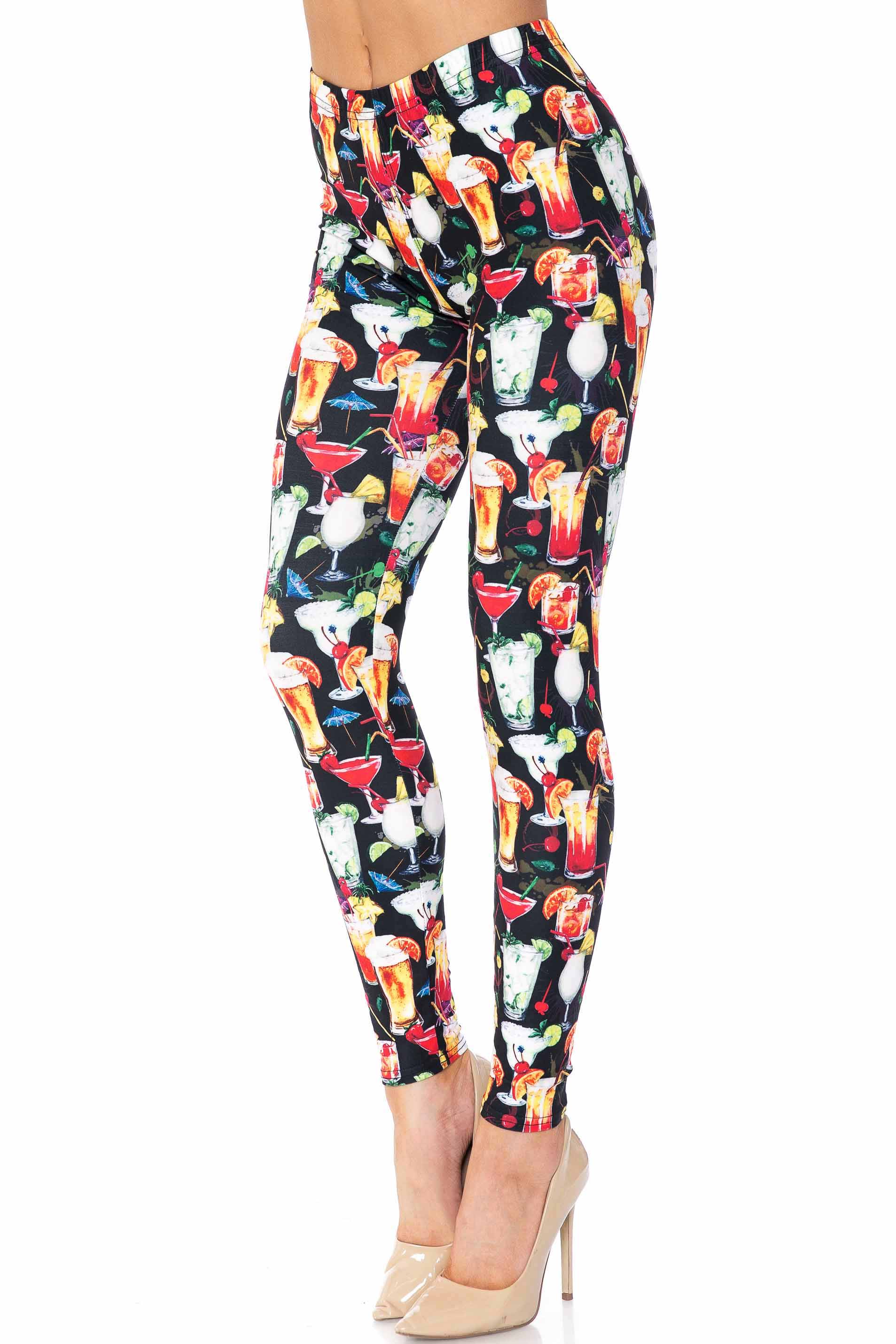 Creamy Soft Tropical Cocktails Kids Leggings | USA Fashion™