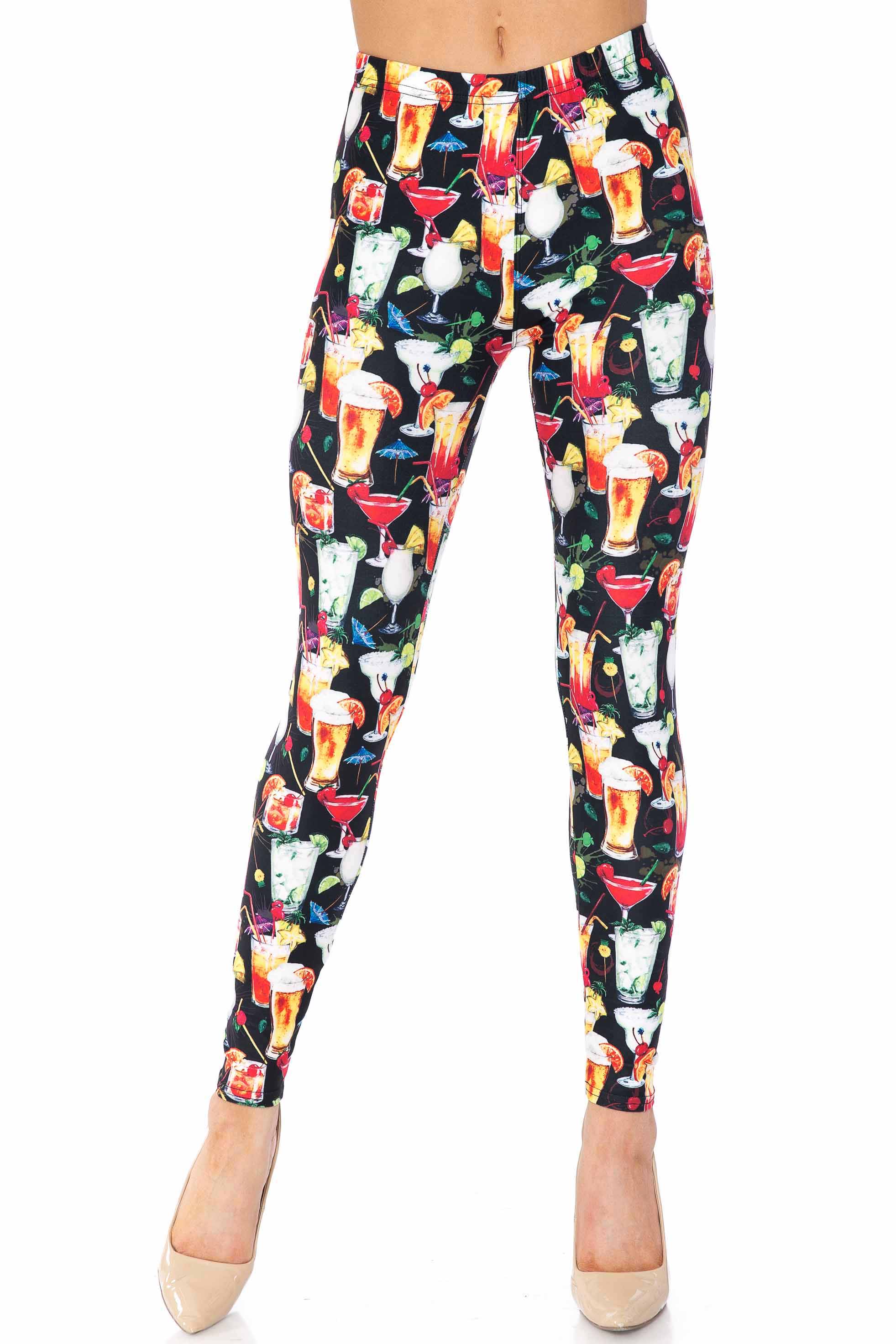 Creamy Soft Tropical Cocktails Kids Leggings | USA Fashion™