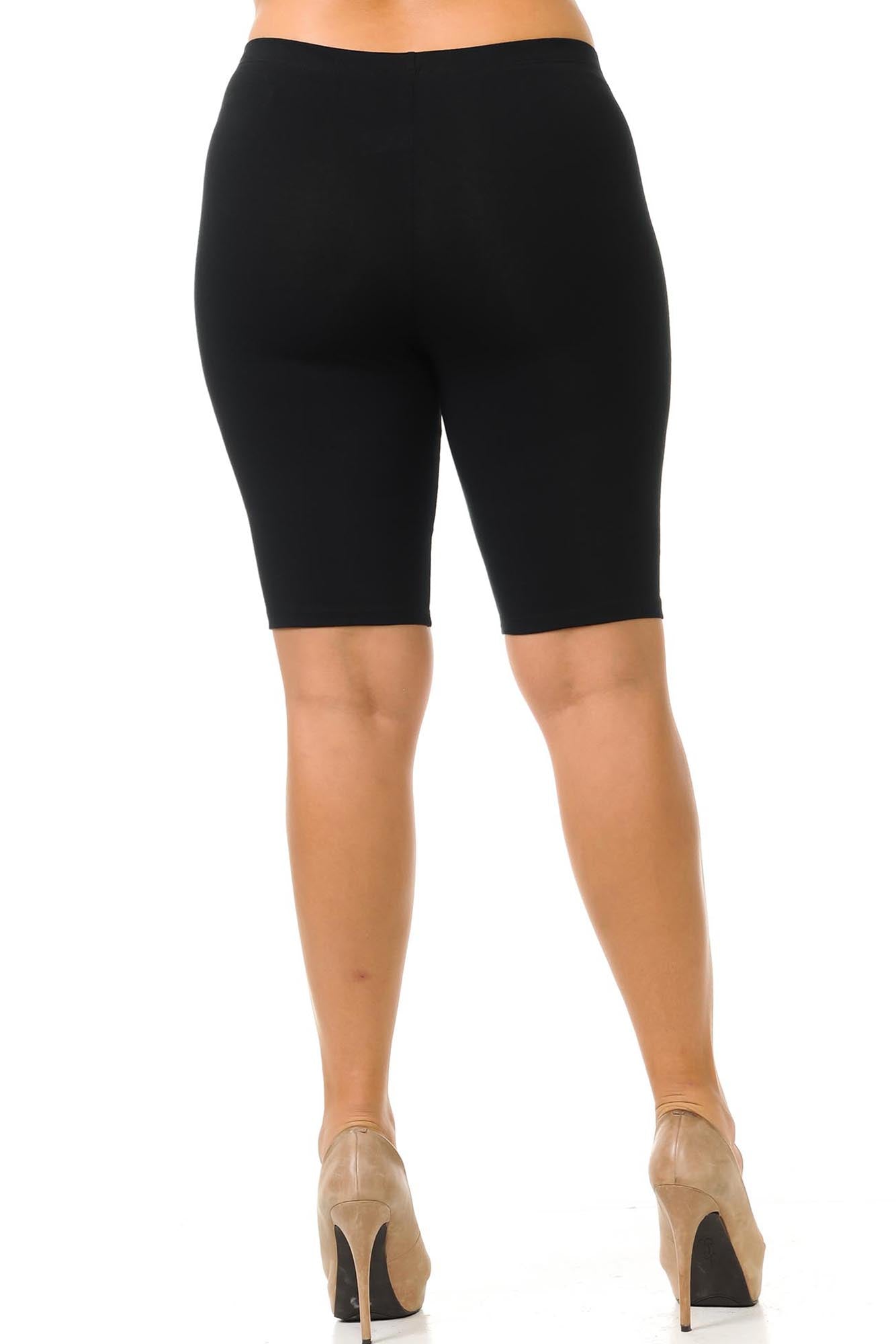 USA Basic Cotton Plus Size Biker Shorts | Bermuda Shorts