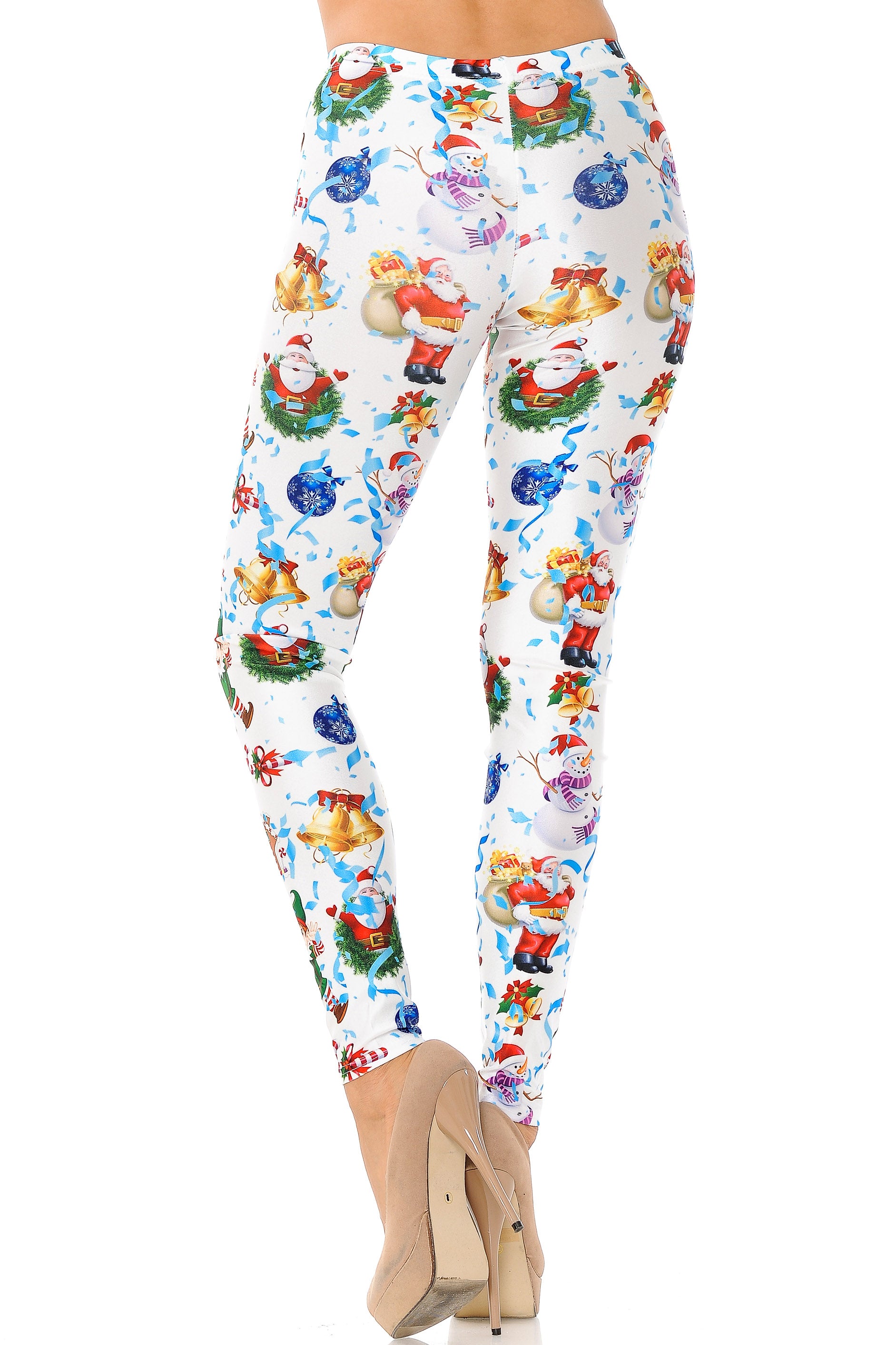 White Wonderful Festive Christmas Leggings - Plus Size