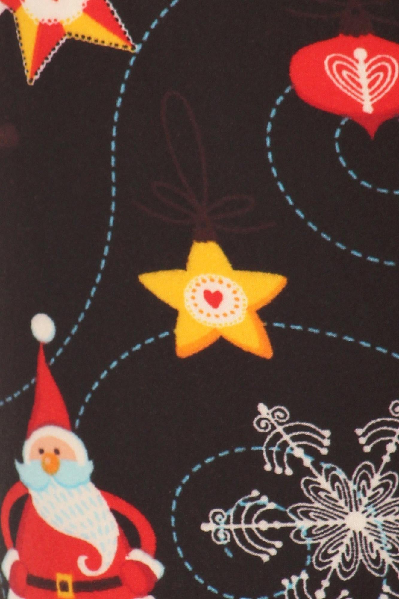 Buttery Soft Santa's Wonderland Christmas Plus Size Leggings (One Size Plus,Black)