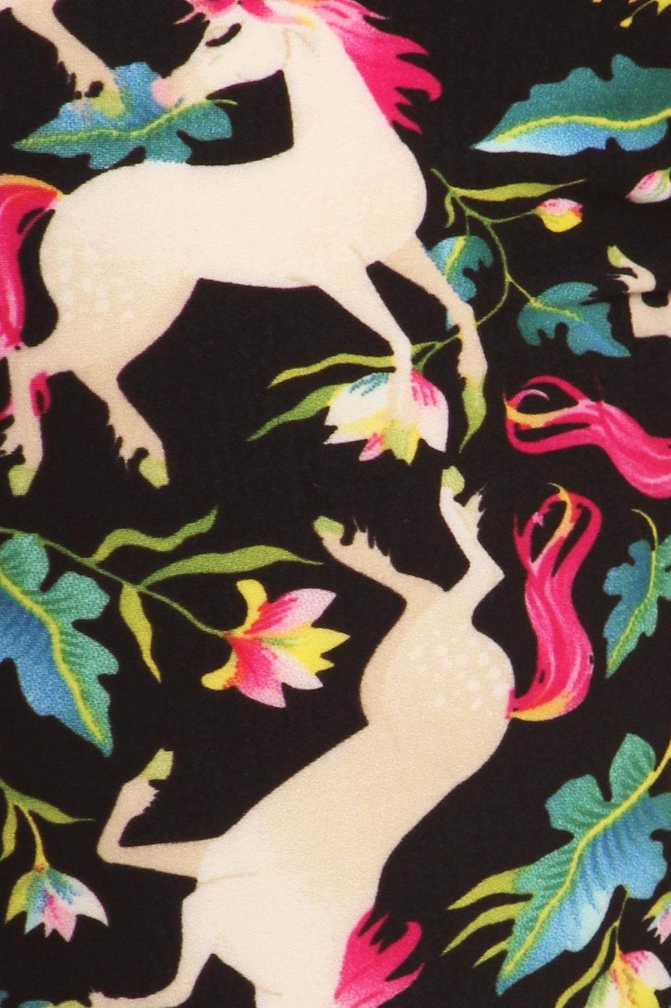 Buttery Soft Woodland Unicorn Plus Size Leggings - Small Unicorns (One Size Plus,Green)